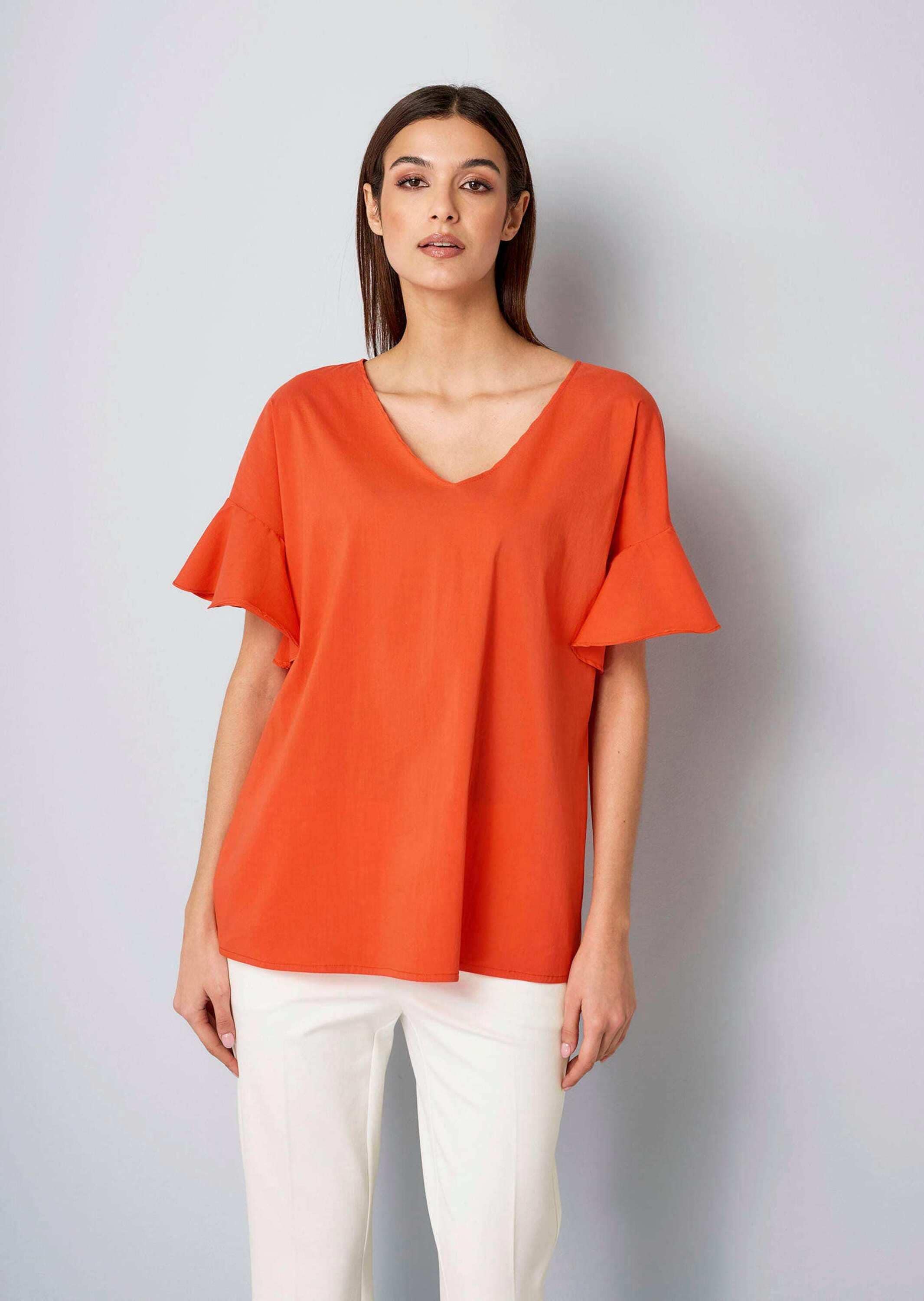 Alba Moda Kurzarmbluse »Bluse Bluse mit V-Ausschnitt«
