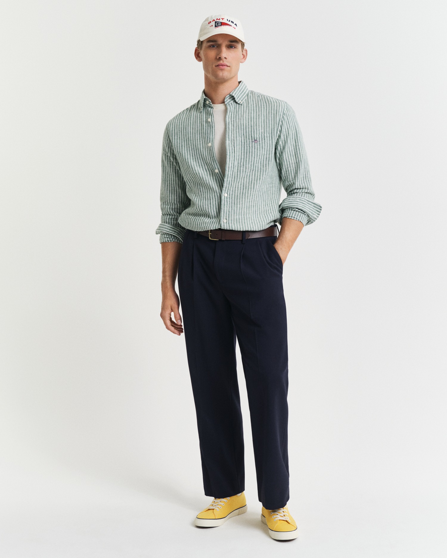 Gant Langarmhemd »REG COTTON LINEN STRIPE SHIRT«, leicht, luftig und atmungsaktiv