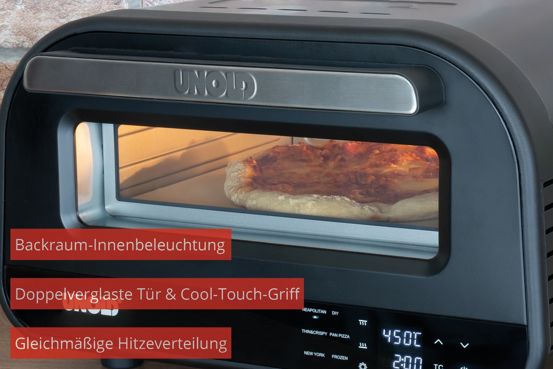 Unold Pizzaofen »Don Luigi 68815« mit hitzebeständiger Türdichtung