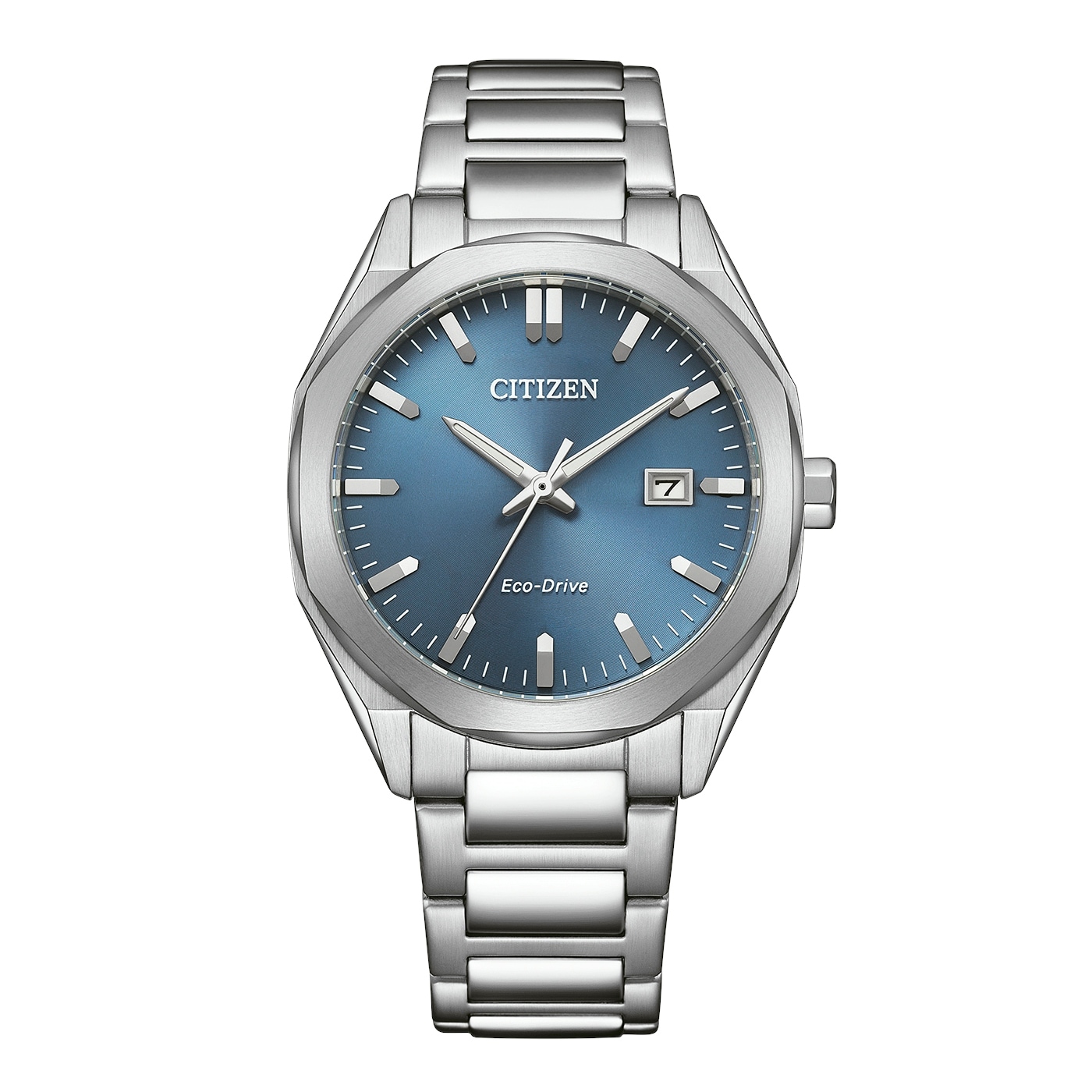 Citizen Solaruhr Armbanduhr, Damenuhr, Herrenuhr, Edelstahlarmband, analog, Big Date