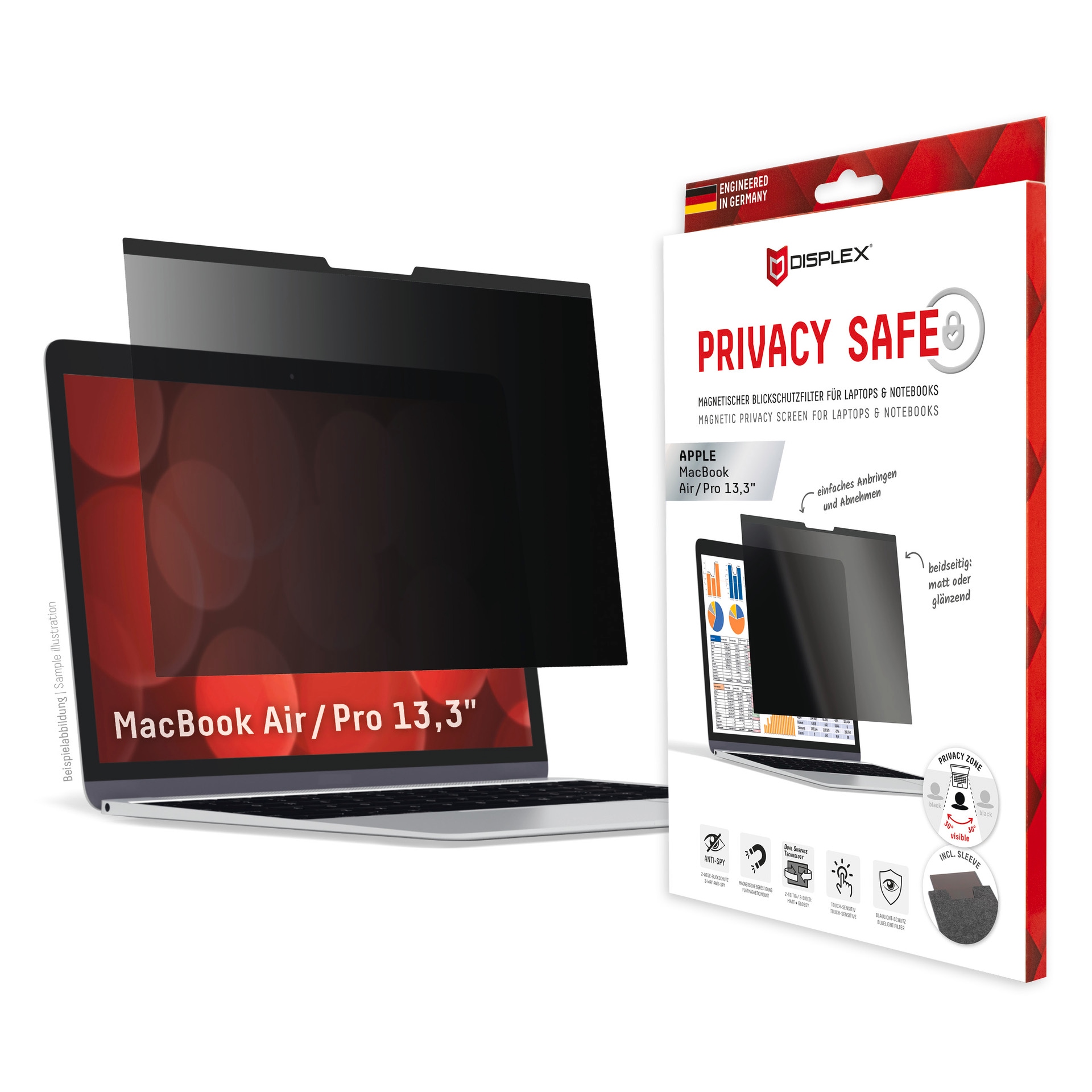 Displayschutzfolie »Privacy Safe - MacBook Air/Pro 13,3«, Blickschutzfilter