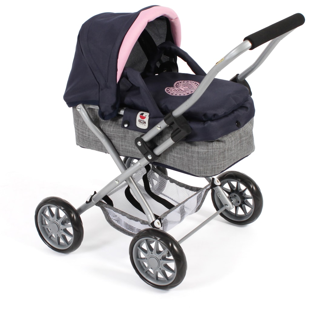 CHIC2000 Puppenwagen »Smarty Grau-Navy«, mit herausnehmbarer Tragetasche