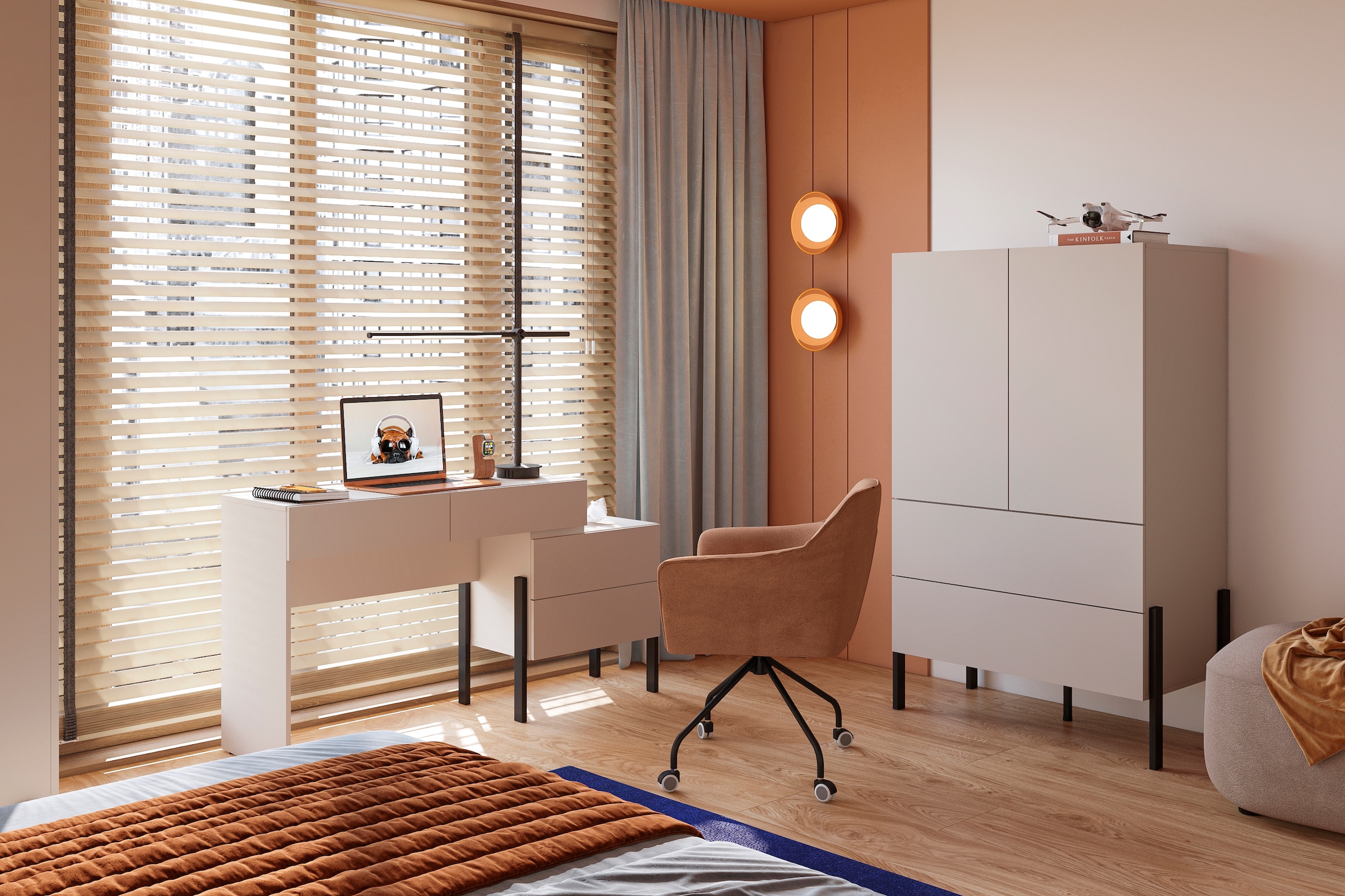 Home affaire Wäscheschrank »Jukon, moderner griffloser Kleiderschrank, Metallfüsse, Made in Europe«, (90x150x50, ideal für kleine Räume oder Nischen), Mehrzweckschrank,2 Schubladen, 2 Türen, FSC-zertifiziert