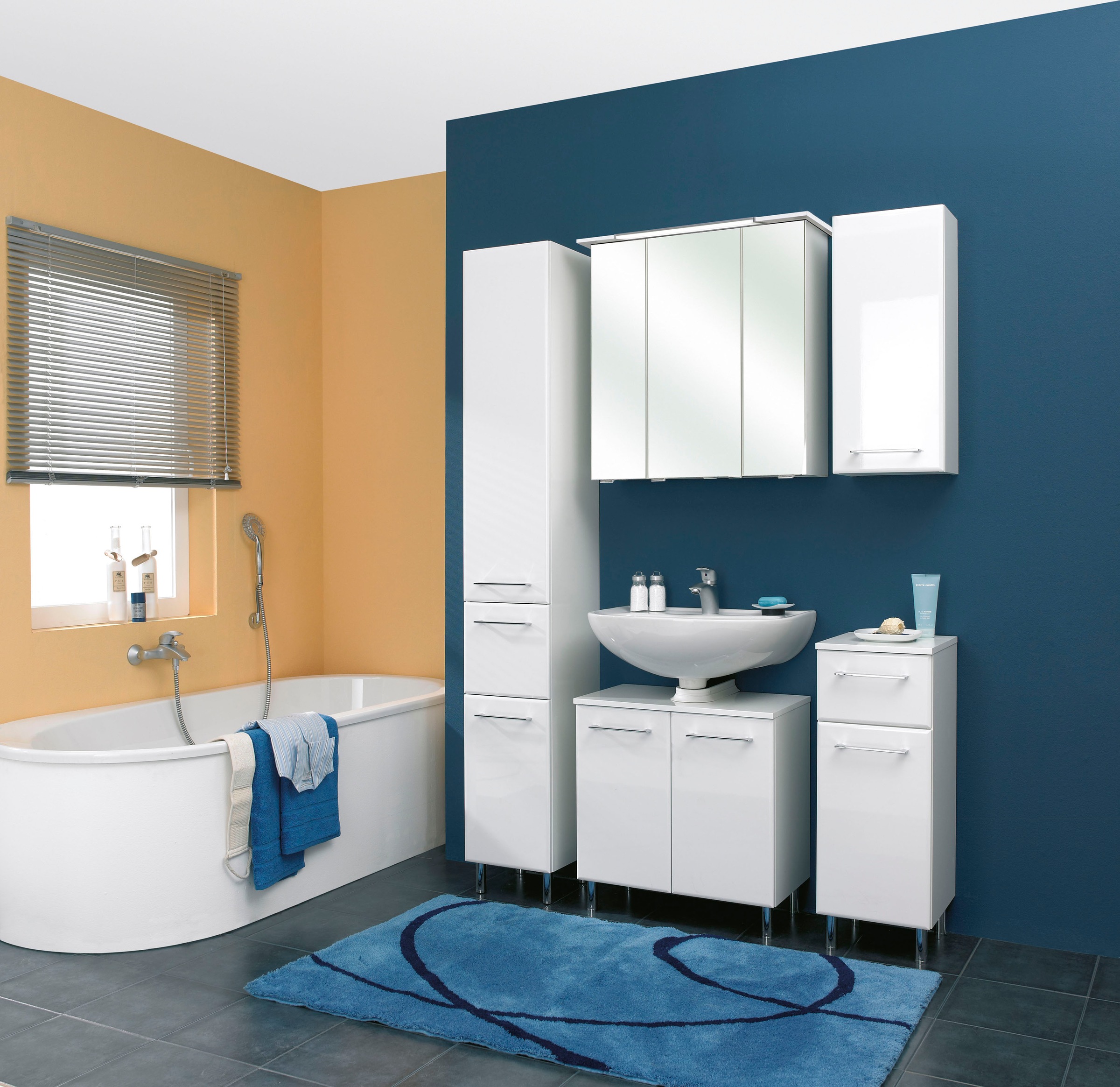 Saphir Unterschrank »Quickset 376 Badschrank, 1 Tür, 1 Schublade, Weiß Hochglanz« Badezimmermöbel 30 cm breit, inkl. Türdämpfer, Griffe Chrom Glanz