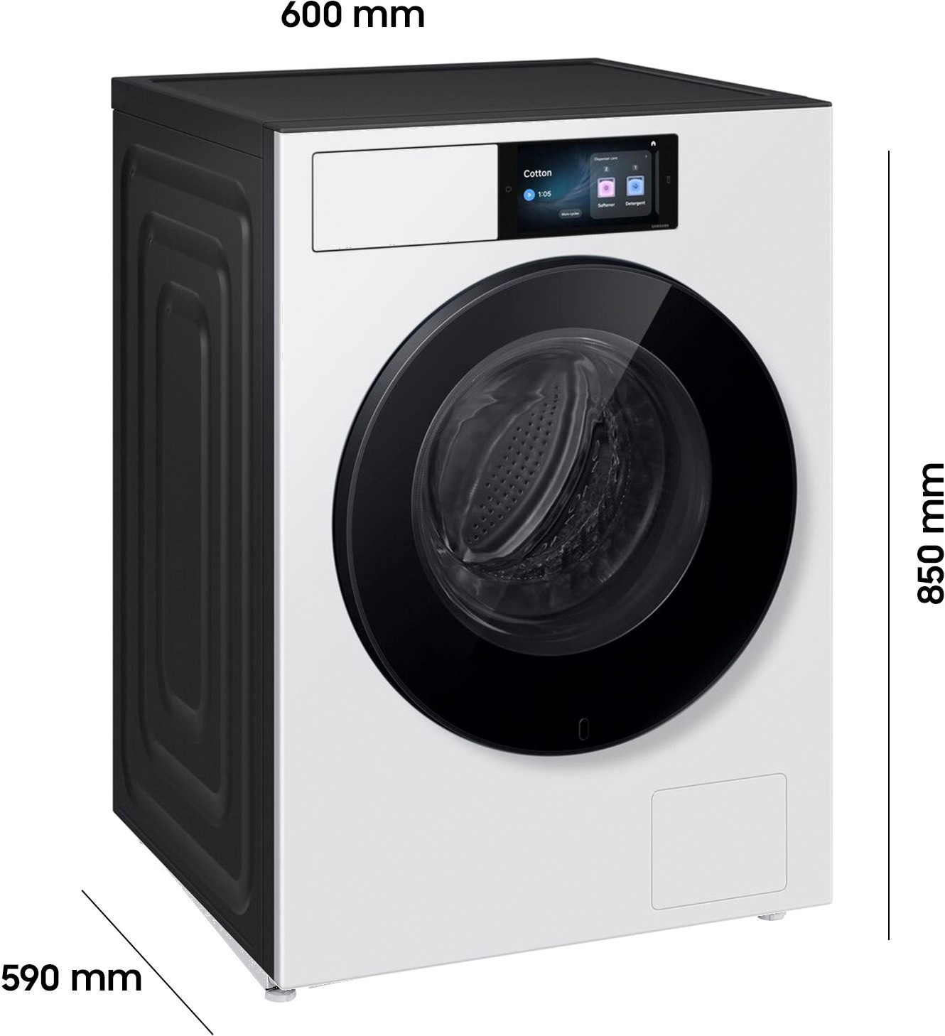 Samsung Waschmaschine »WF90H09C4W« 9 kg 1400 U/min Großes 7" Touchdisplay   So smart wie dein Phone
