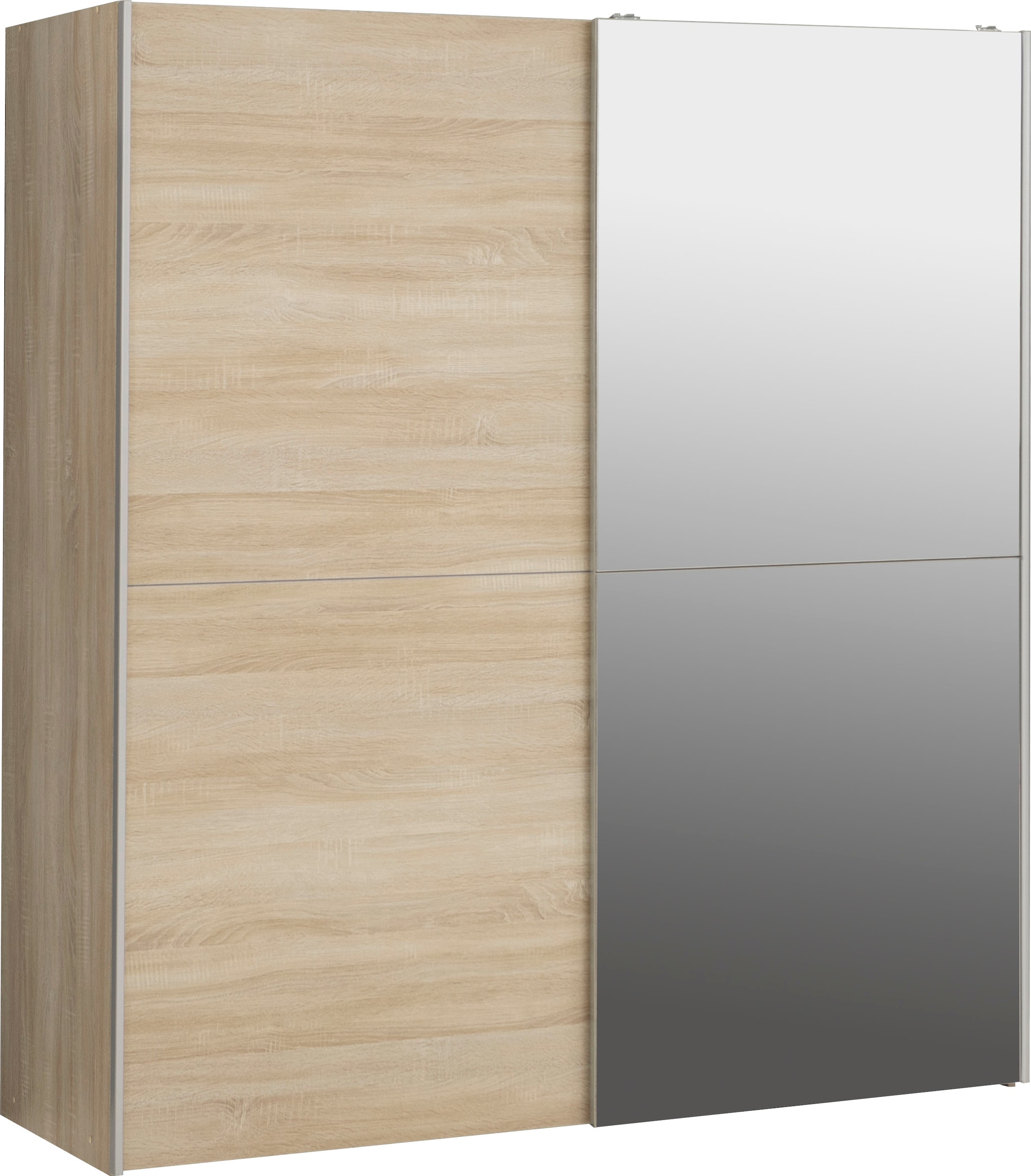 FORTE Schwebetürenschrank »"White Kiss", Made in Europe, ideal für kleine Räume«, mit Spiegel und 2 Schiebetüren