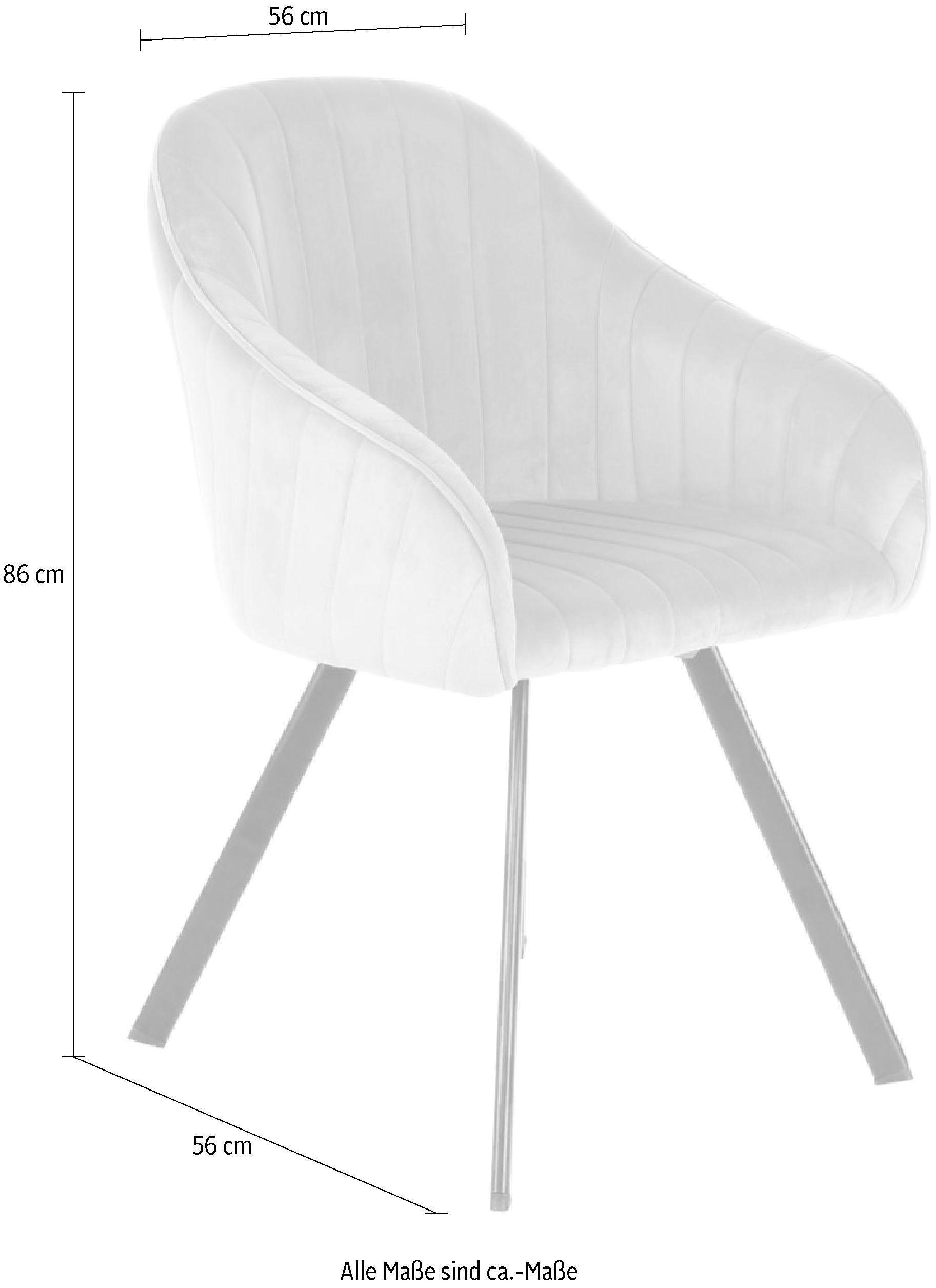 Kayoom Stuhl »Jodie 125 2er-Set, Sitzfläche mit Polsterung«, (Set), 2 St., samtweicher Bezug, bequem, einfarbiges Design