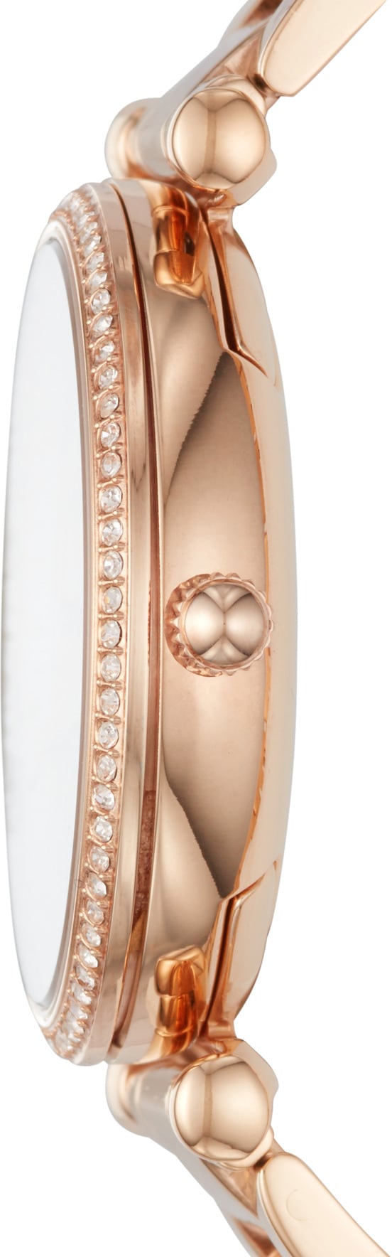 Fossil Quarzuhr »CARLIE«, Armbanduhr, Damenuhr, analog, Edelstahlarmband