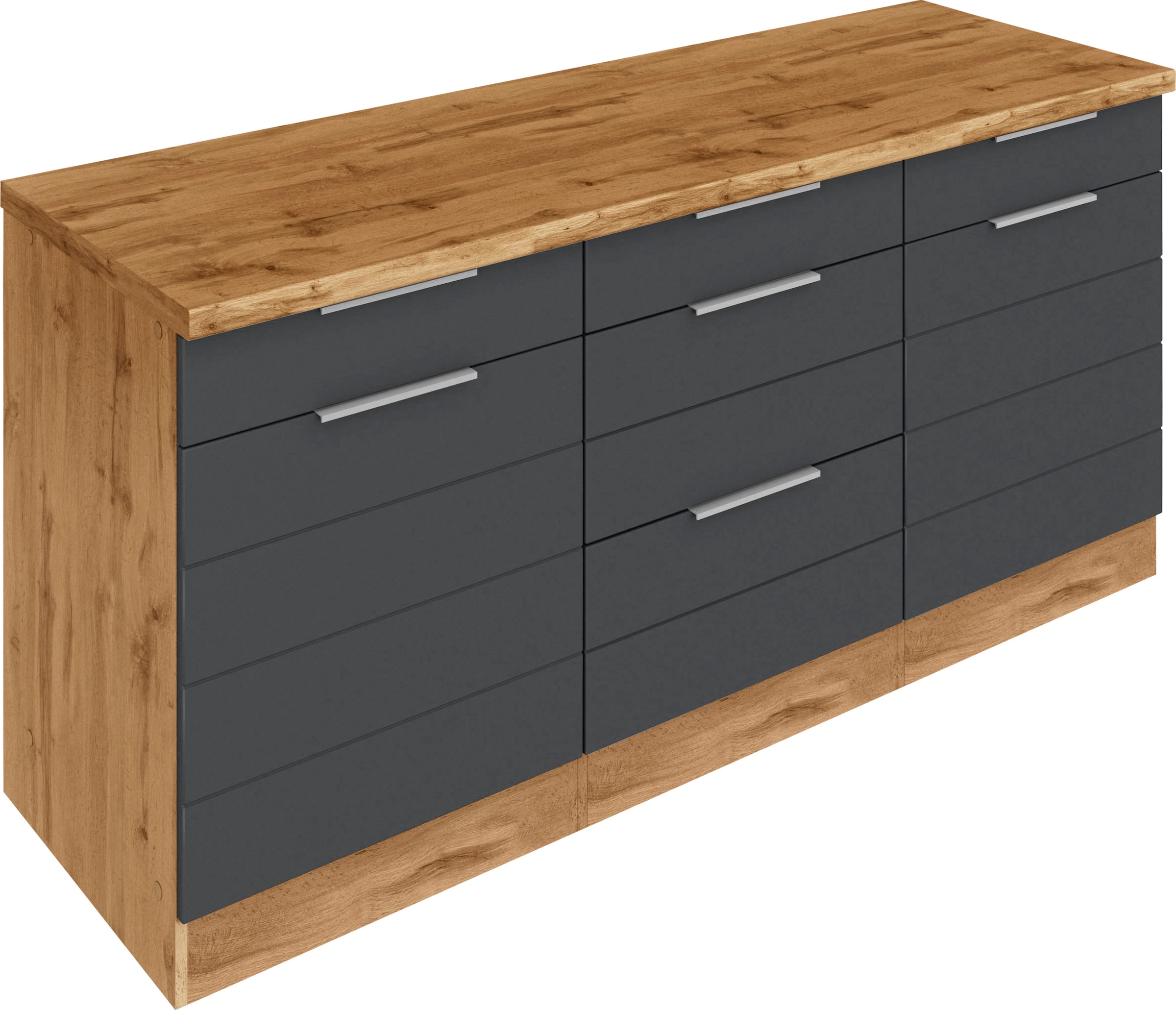 KOCHSTATION Unterschrank »KS-Luhe« 180 cm breit, für viel Stauraum, MDF-Fronten mit waagerechter Lisene