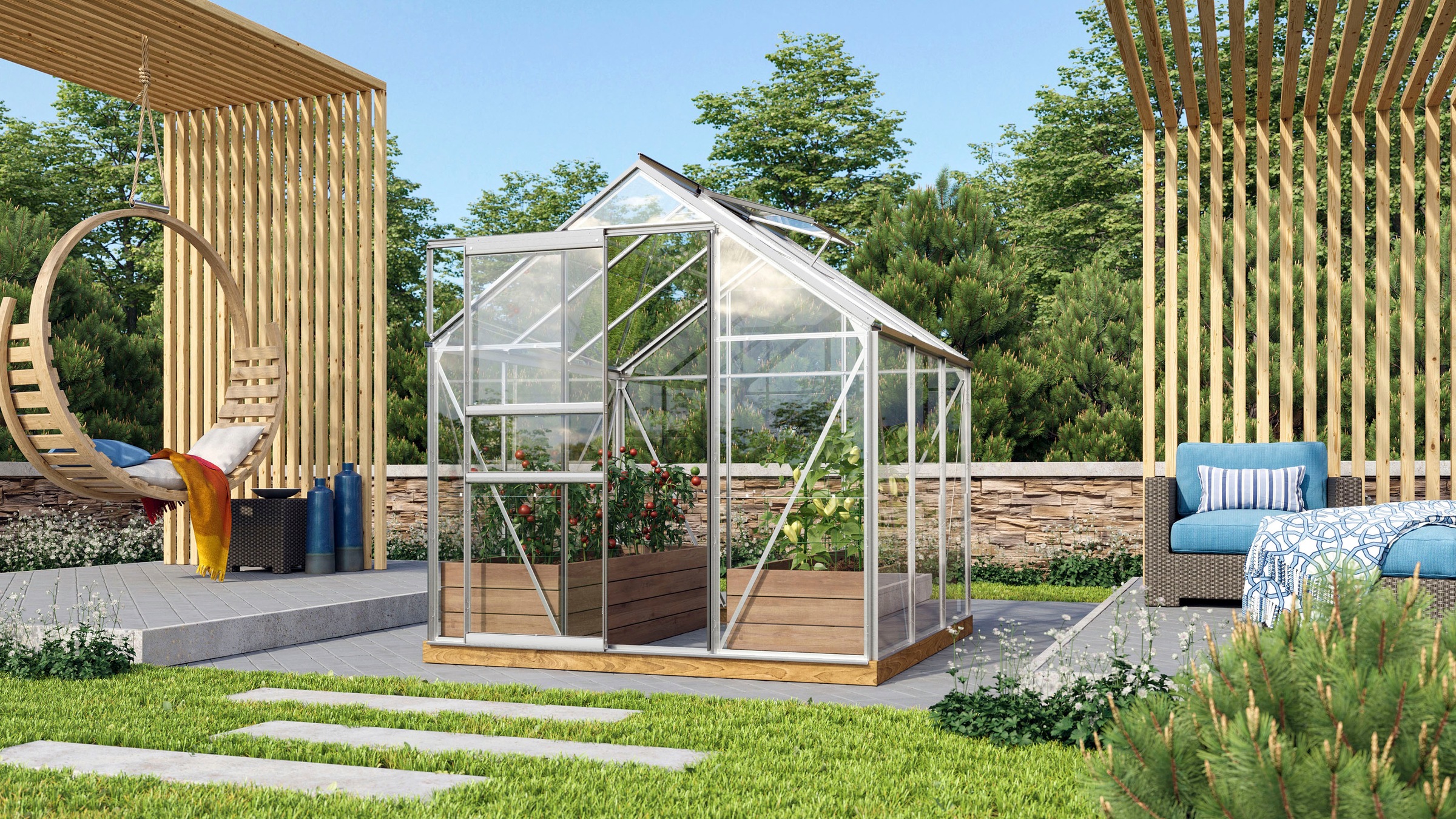 Vitavia Gewächshaus »Venus 3800«, Alu-Profile,Verglasung 3 mm Sicherheitsglas