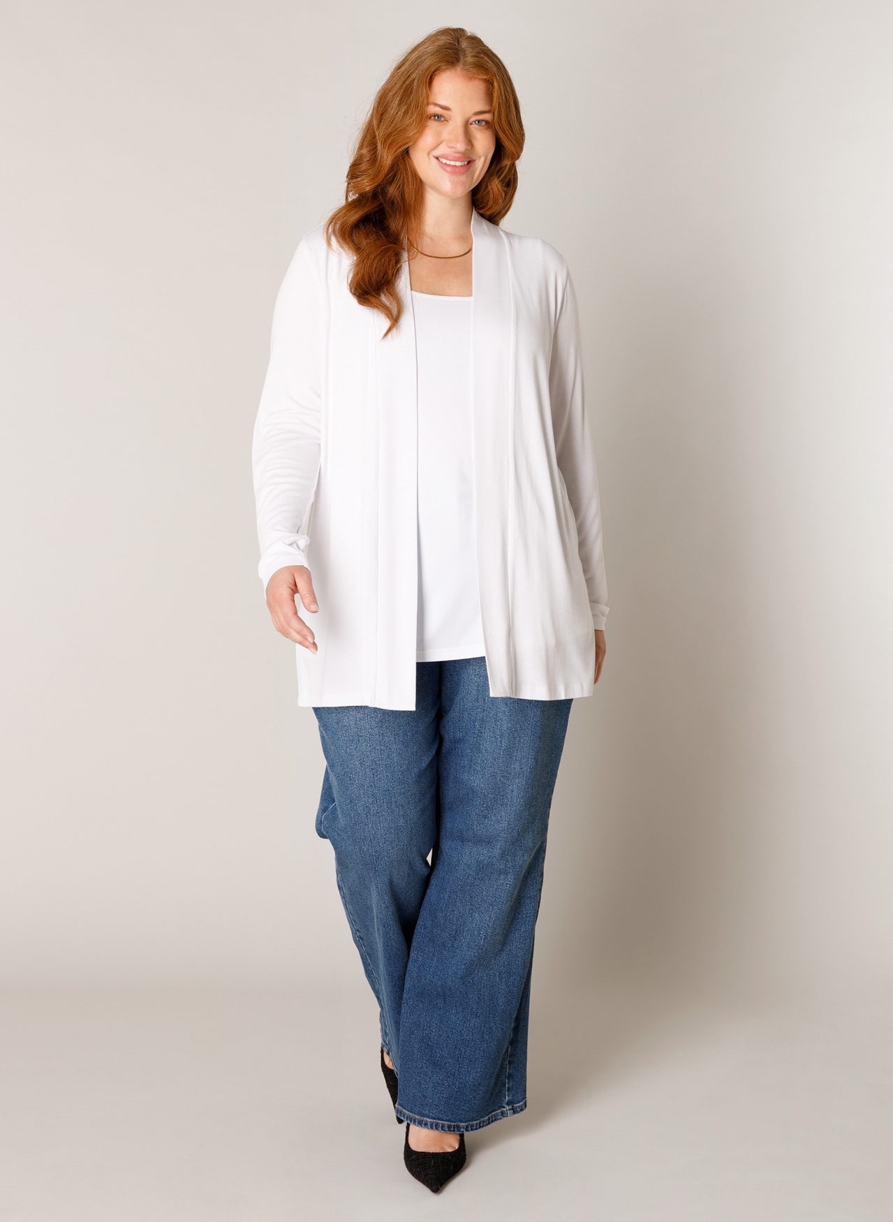 Base Level Curvy Strickjacke »Ayla« offen, ohne Verschluss