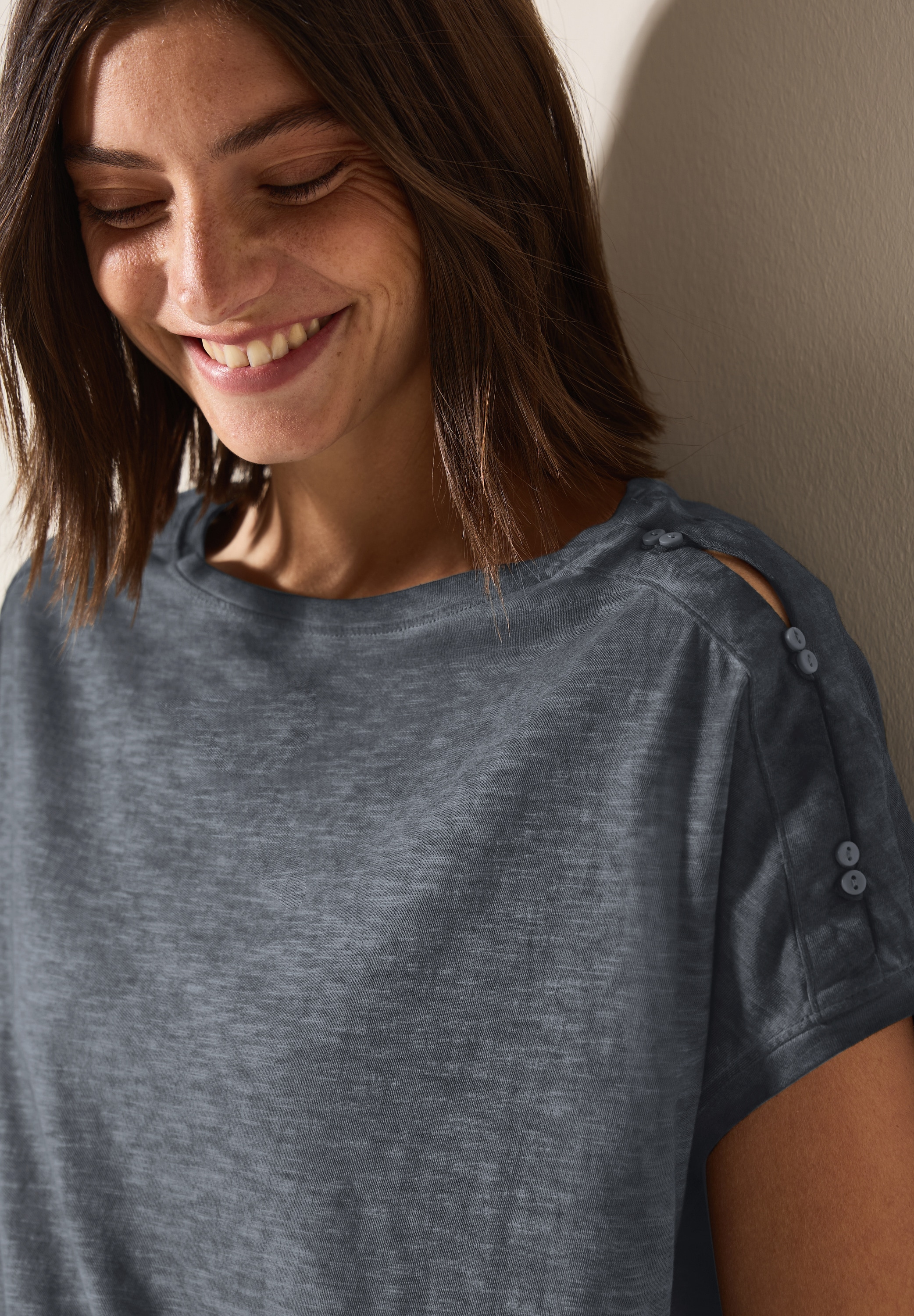 Cecil T-Shirt, mit Knopfdetail