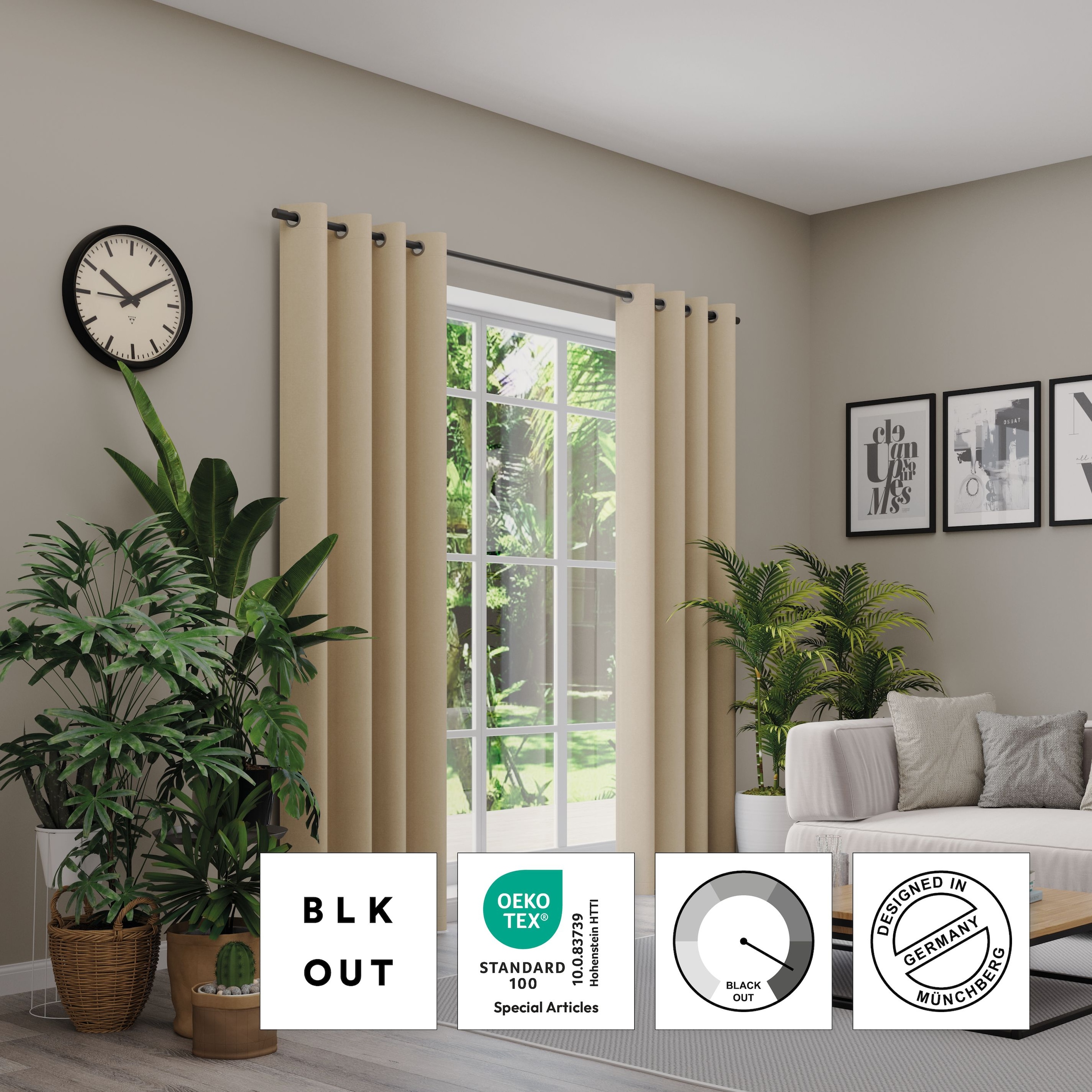 Neutex for you! Vorhang nach Maß »VELVETDREAM« Ösen 1 Stk. tlg. Uni Blackout mit samtiger Oberfläche