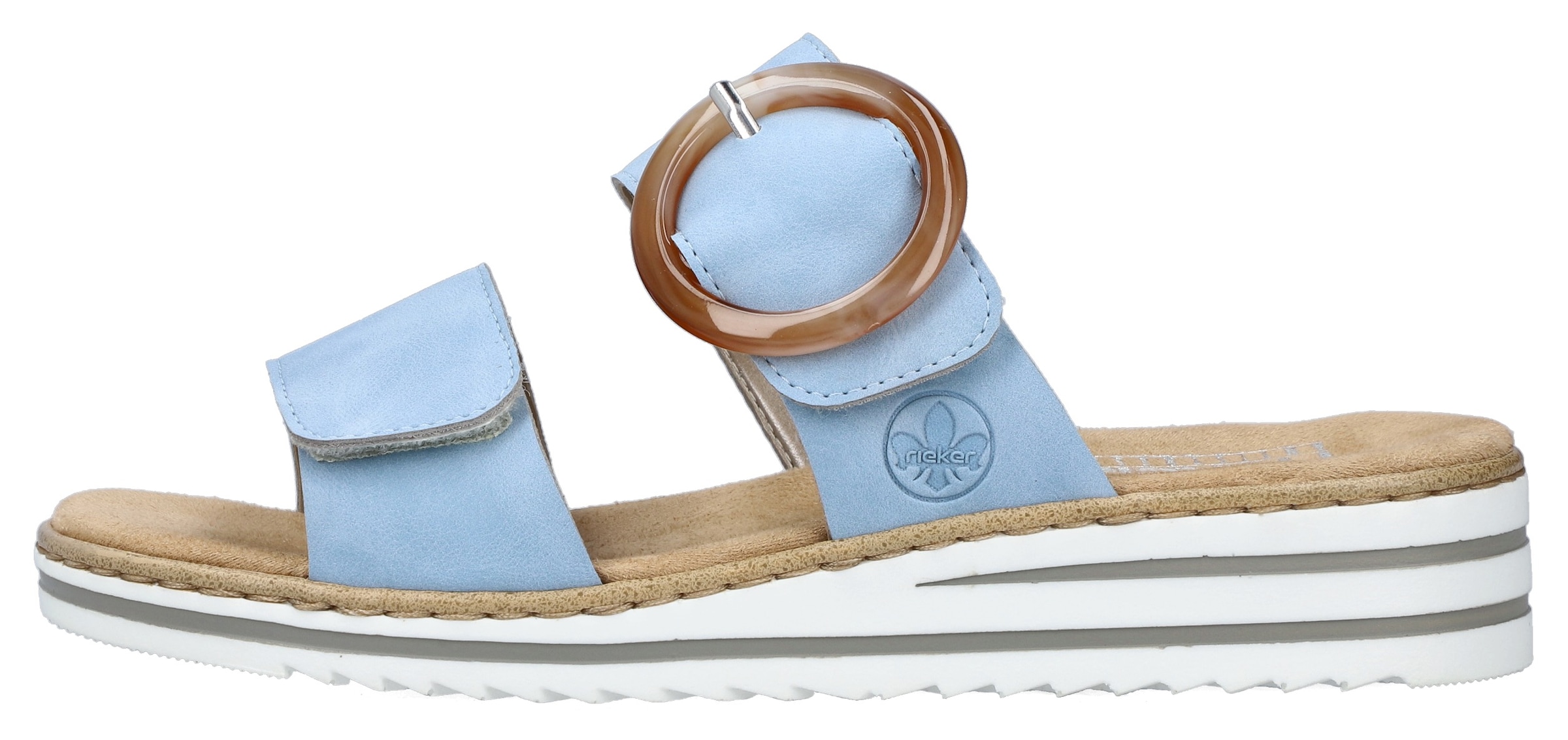 Rieker Pantolette, Keilabsatz, Sommerschuh, Schlappen mit softer Innensohle