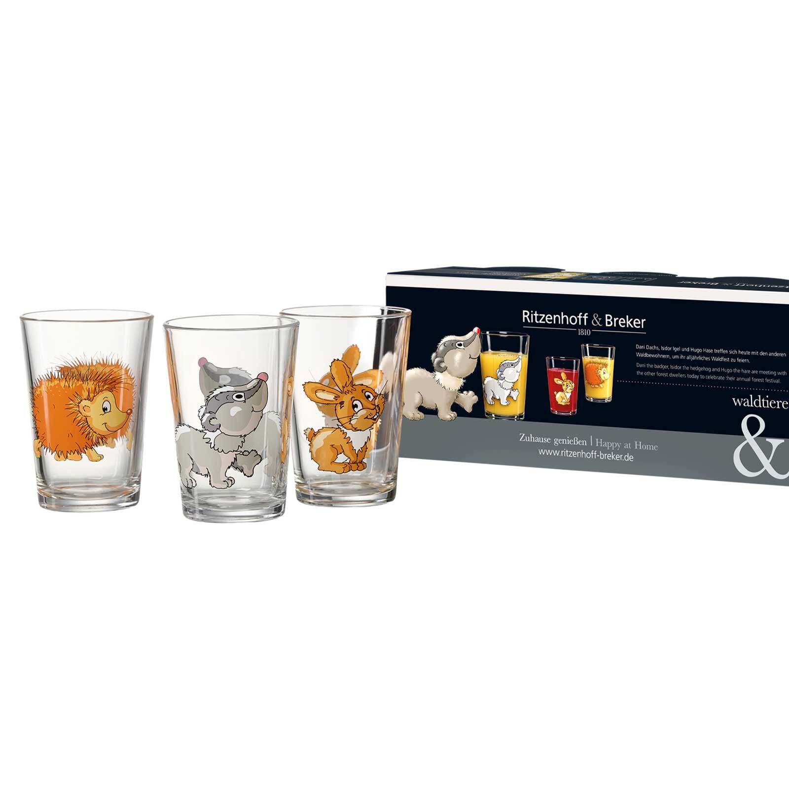 Ritzenhoff & Breker Kinderbecher »Kindergläser Waldtiere 205 ml 6er Set bunt«
