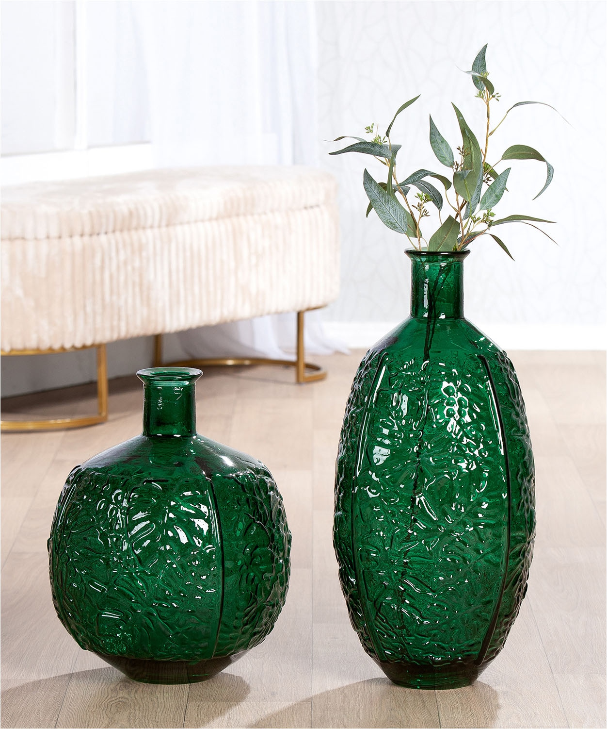GILDE Bodenvase "Bodenvase rund Dschungel"