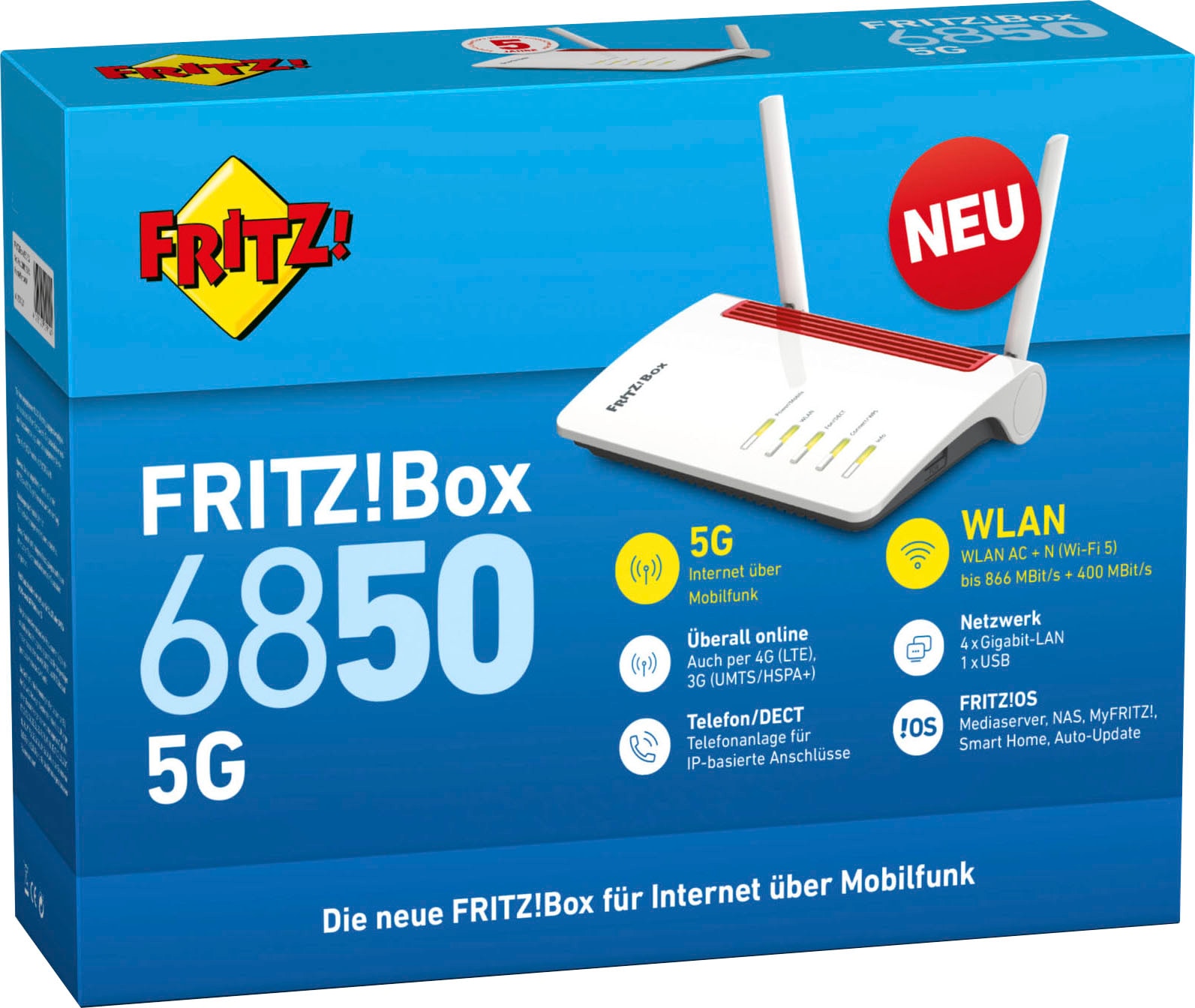 AVM WLAN-Router »AVM FRITZ!Box 6850 5G«, (1 St.)