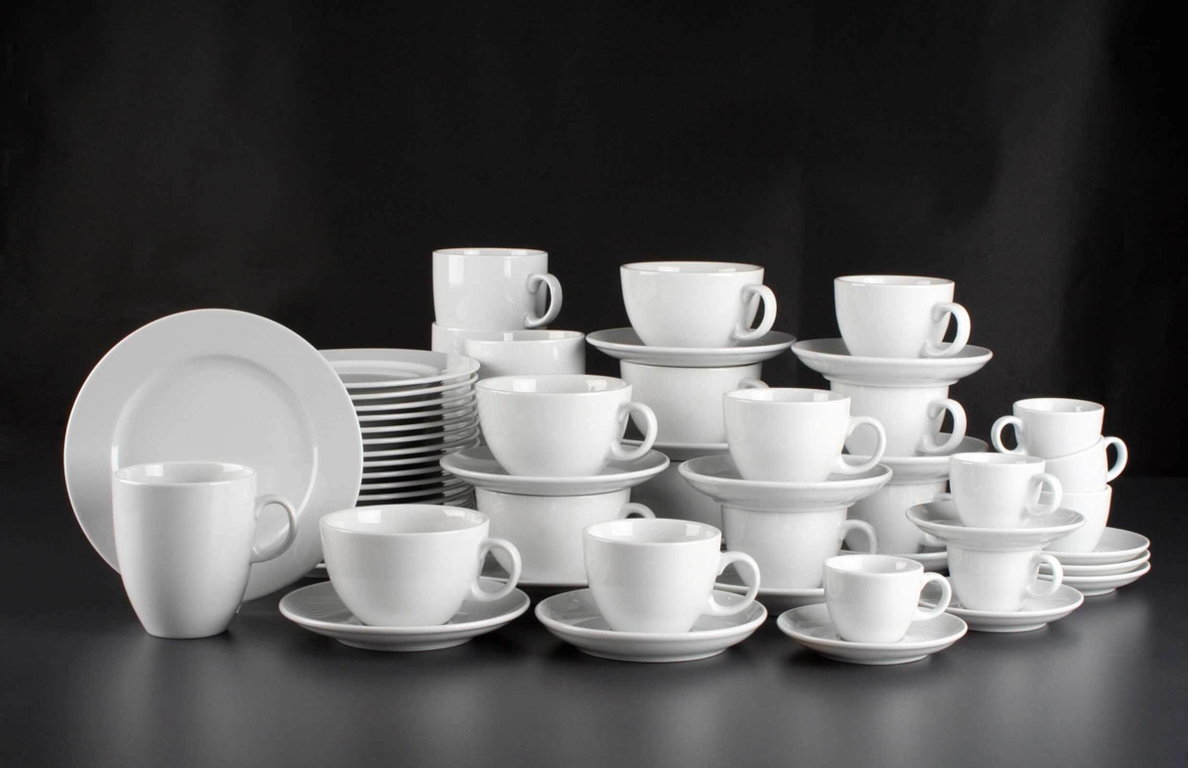 Seltmann Weiden Tasse »Cappuccinotassen mit Untertassen VIP. 220 ml 6er Set weiß« Spülmaschinenfest, Mikrowellensicher, Ofenfest
