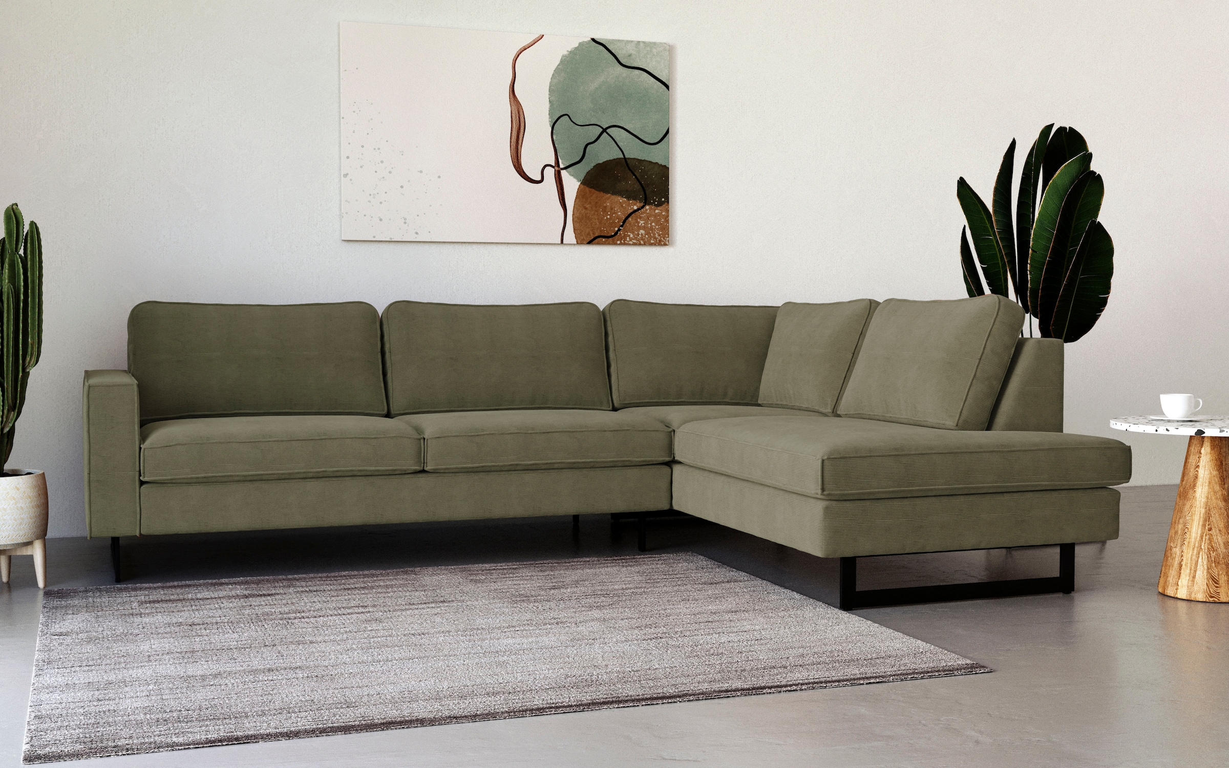 Ecksofa »Pinto, 290 cm, Ottomane links / rechts«, Cord, Feincord, Luxus-Microfaser...