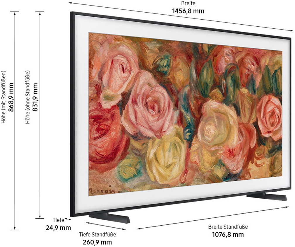 Samsung QLED-Fernseher »GQ65LS03DAU«, 4K Ultra HD, Smart-TV, The Frame, Mattes Display, Art Mode, Austauschbare Rahmen, Dolby Atmos