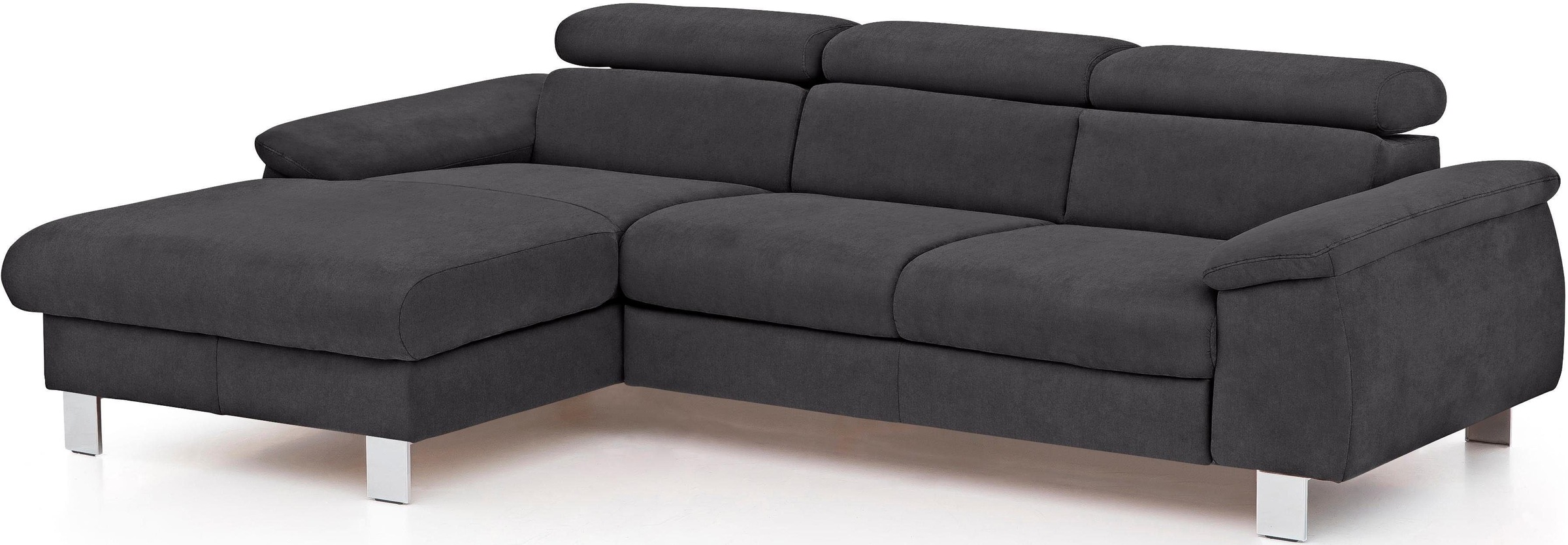 COTTA Polstergarnitur »Komaris L-Form«, (Set), Set bestehend aus: Ecksofa mit Kopfteilverstellung & Hocker