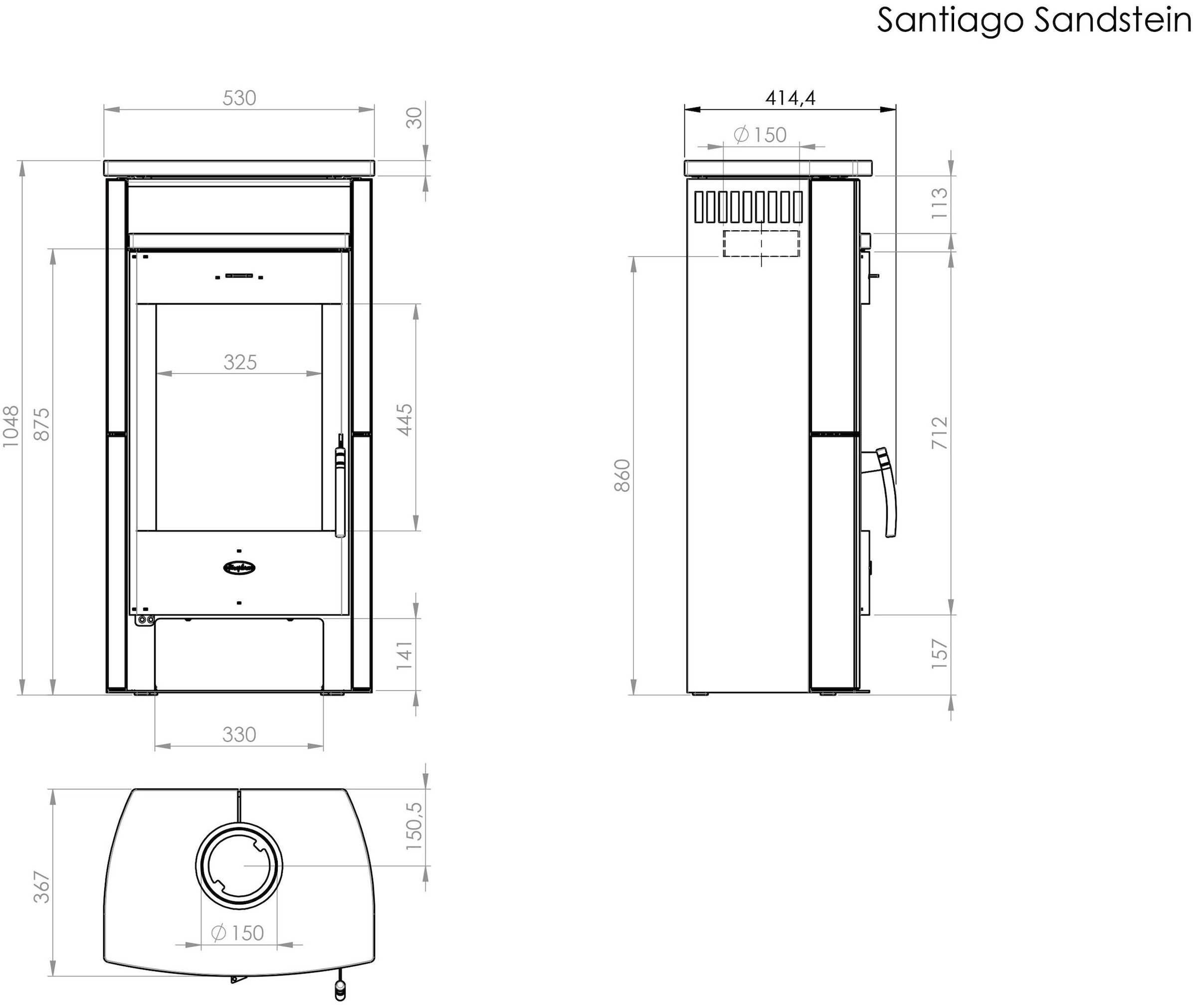 Fireplace Kaminofen »Santiago Sandstein« Tee- und Holzfach