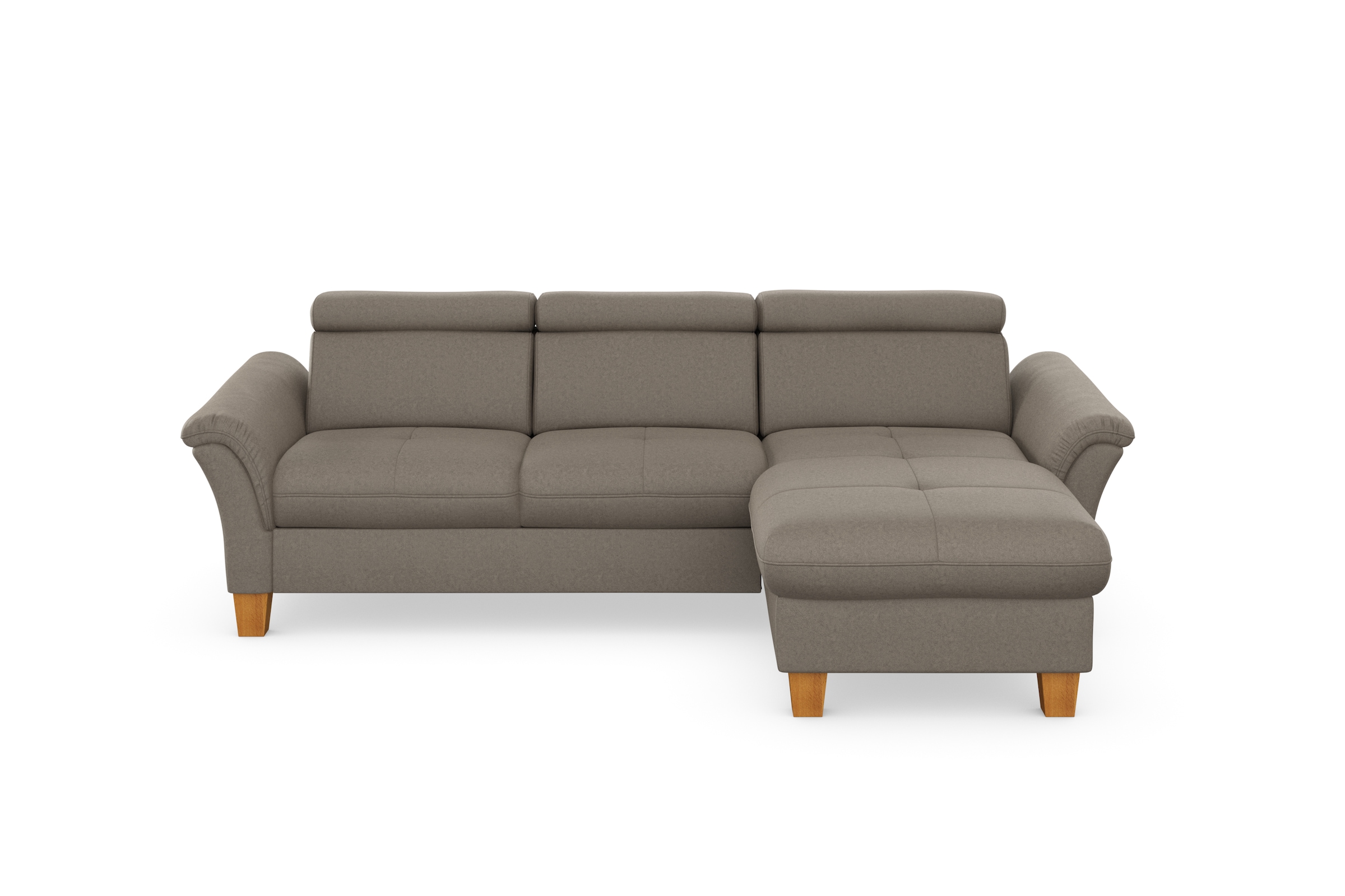 Home affaire Ecksofa »Lindgren L-Form«, wahlweise mit Bett mit klappbaren Rollen, Kasten und Kopfverstellung