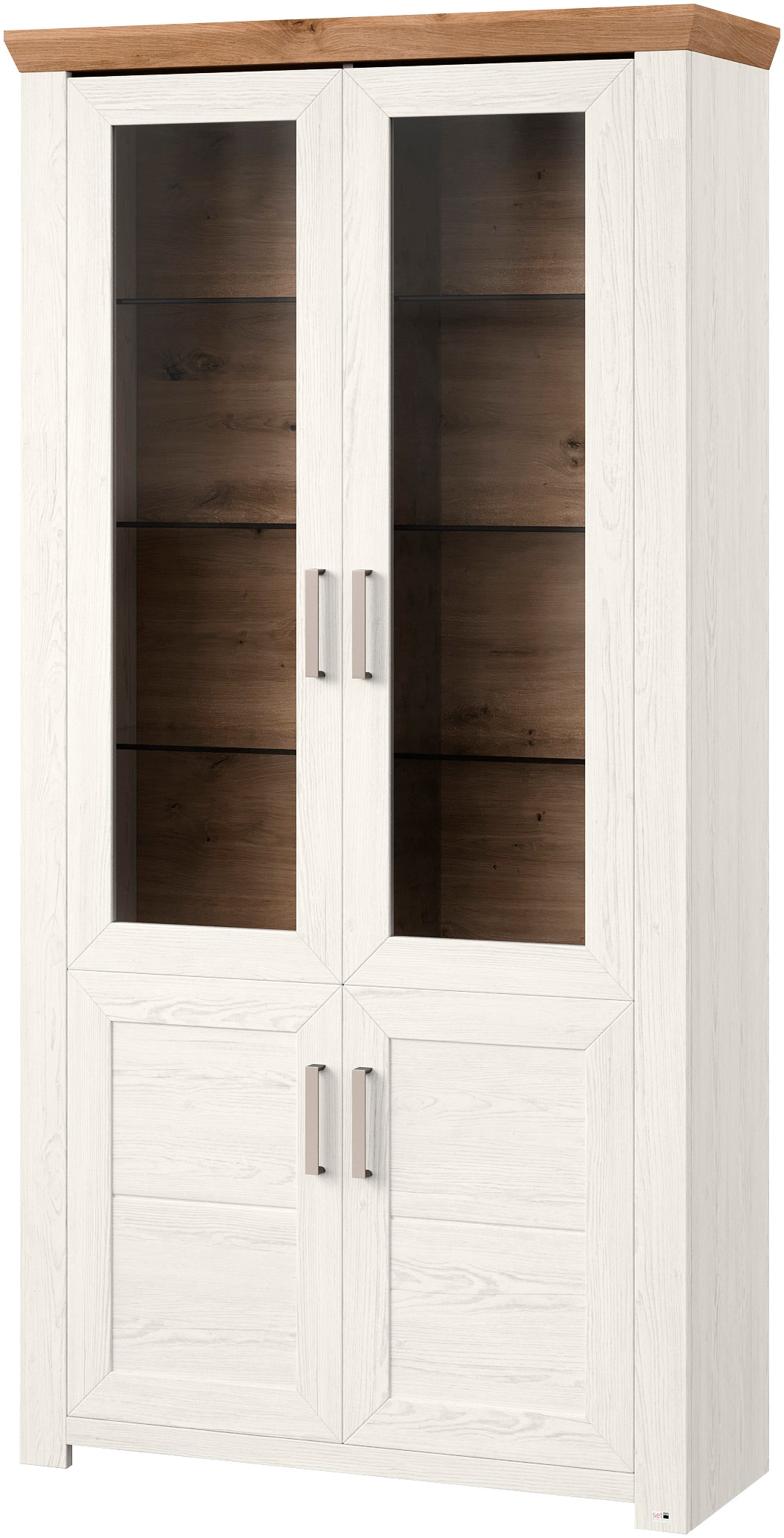 set one by Musterring Standvitrine »York« Typ 17, mit zwei Glastüren, in 3 Farbvarianten, Höhe 207 cm