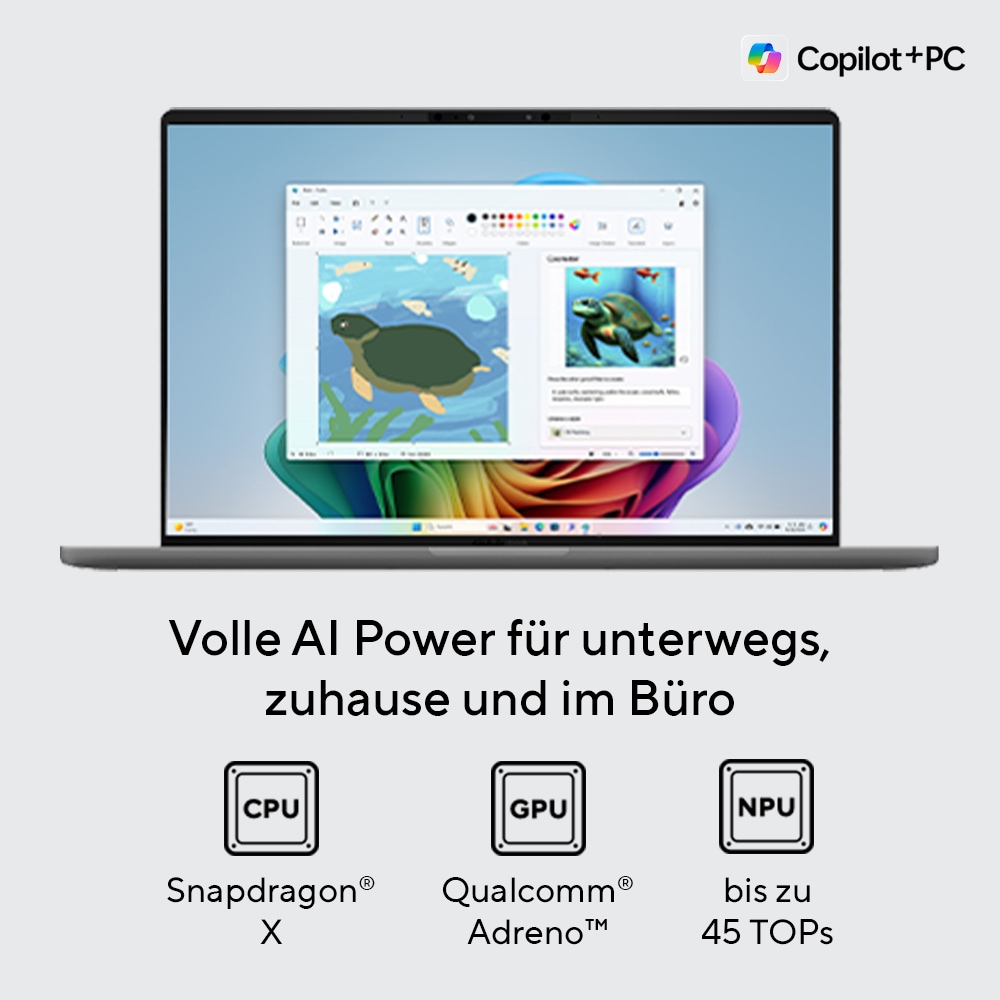 Asus Gaming-Notebook »Zenbook A14 X1-26-100 32 1TB UX3407QA-QD305W« 35,6 cm / 14 ″ Qualcomm X 1.000 GB SSD