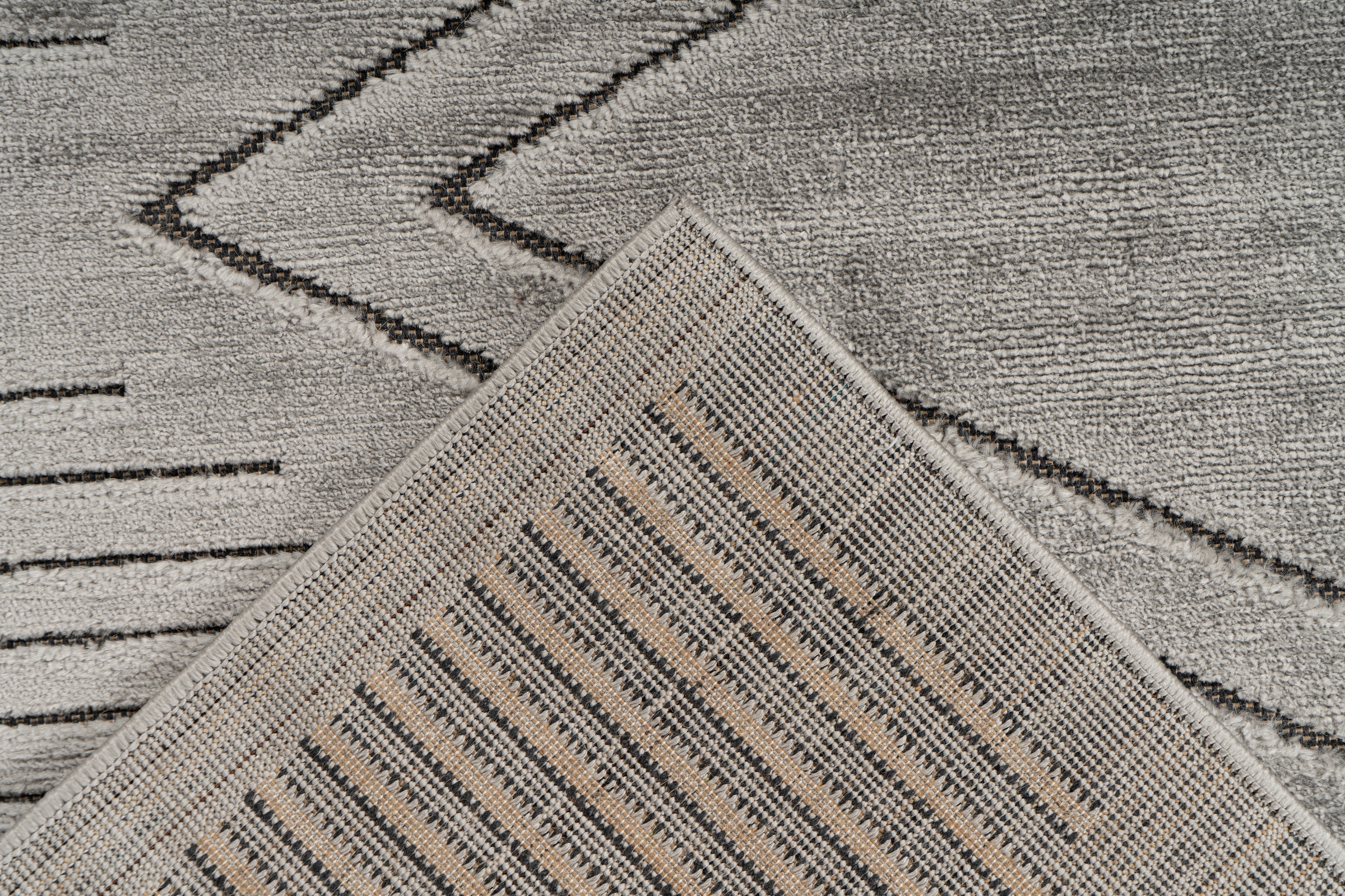 Kayoom Teppich »Madlen 125«, rechteckig, 9 mm Höhe, 252.000 Points / qm, Unifarben, neutrales Design