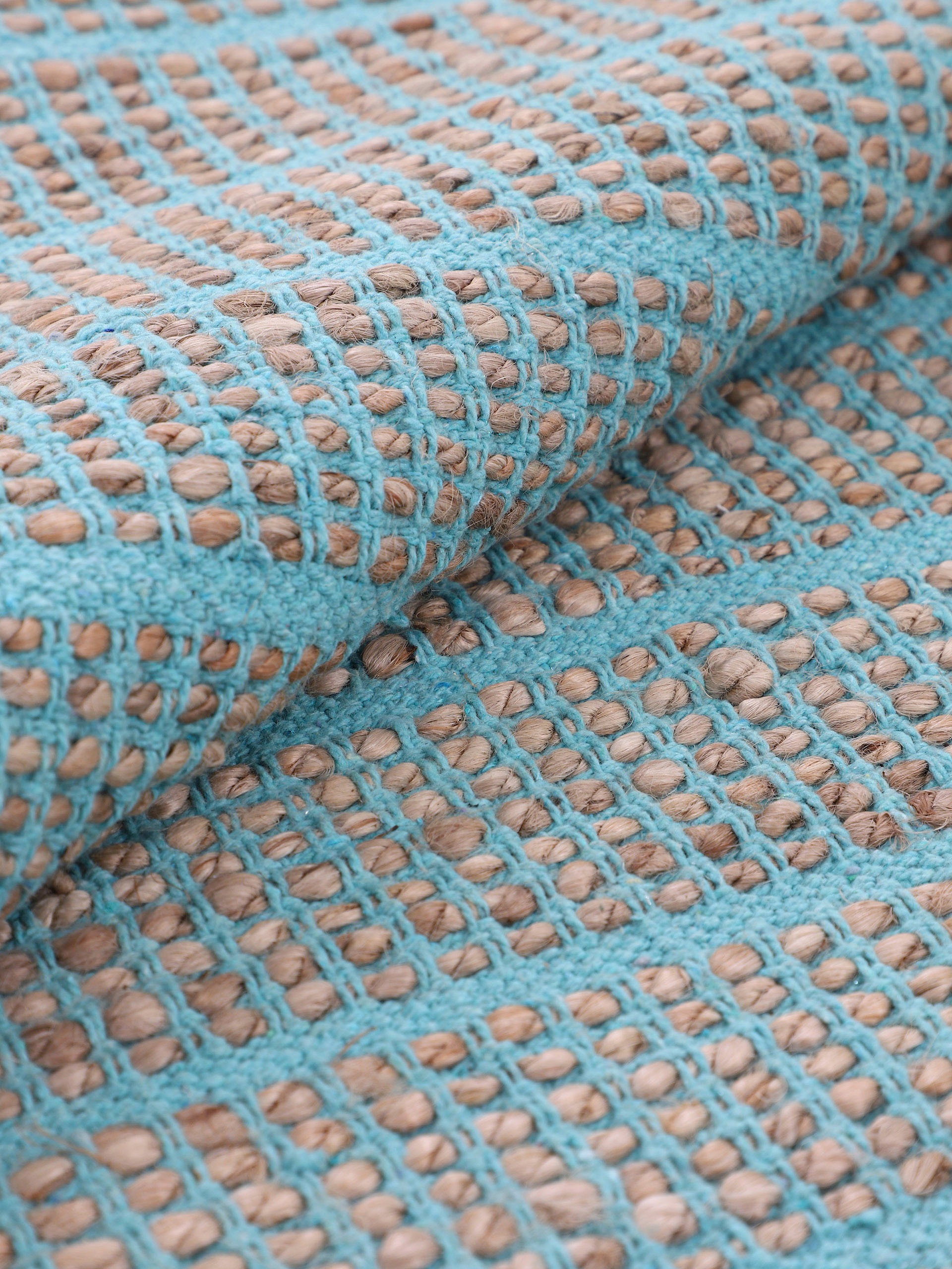 carpetfine Teppich »Lara, auch als Läufer«, rechteckig, 6 mm Höhe, handgearbeitet, Wendeteppich aus 70% Jute/Baumwolle, Wohnzimmer