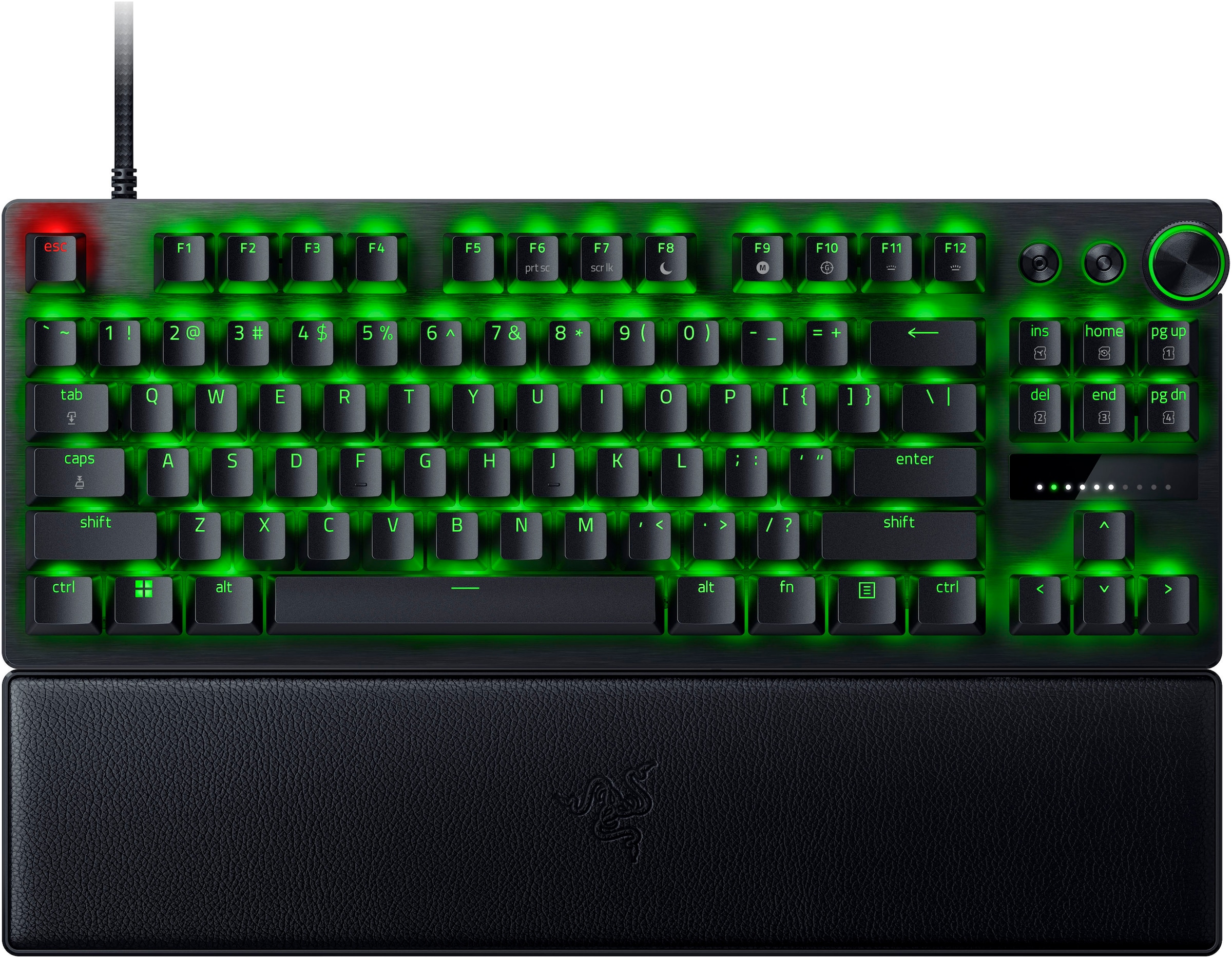 RAZER Gaming-Tastatur »Huntsman V3 Pro Tenkeyless DE Layout«, (Funktionstasten-Handgelenkauflage-Makrotasten-Profil-Speicher-USB-Anschluss)