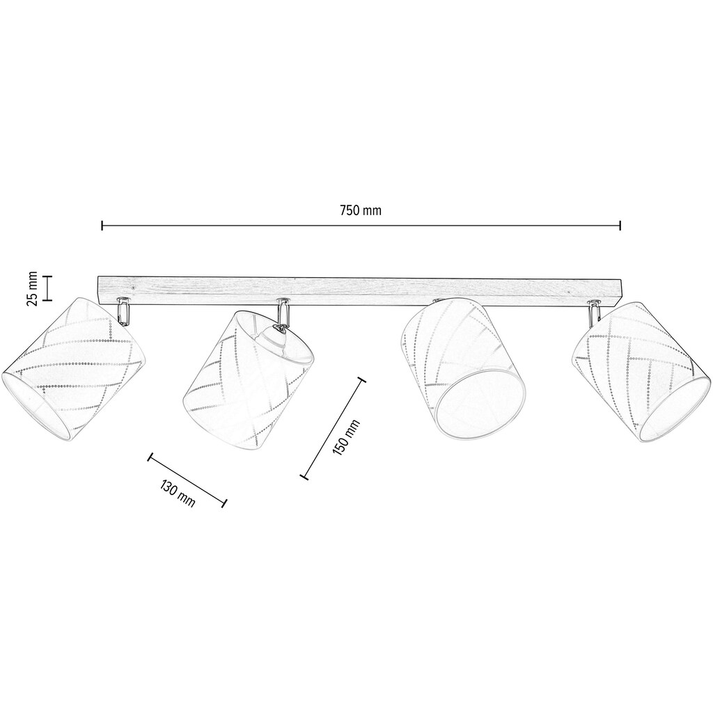 BRITOP LIGHTING Deckenleuchte »PUNTO«, 4 flammig-flammig