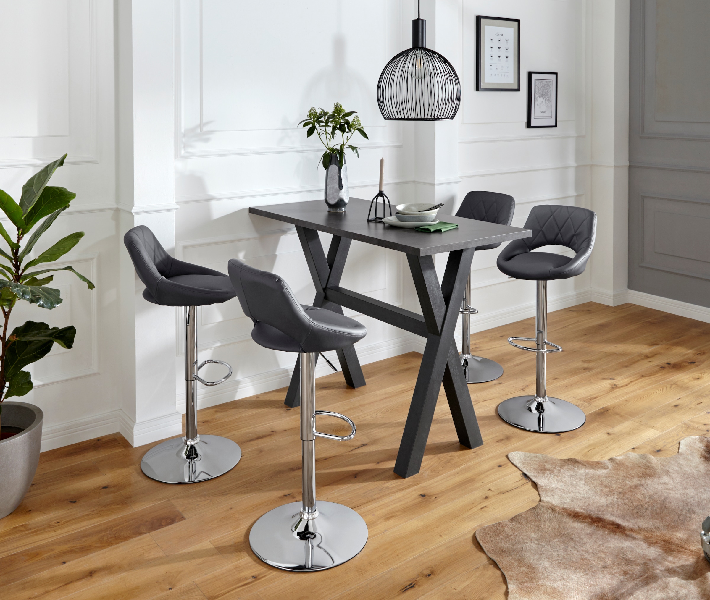 Mäusbacher Bartisch, Gestell in X-Form (Breite 120, 140 oder 160 cm)