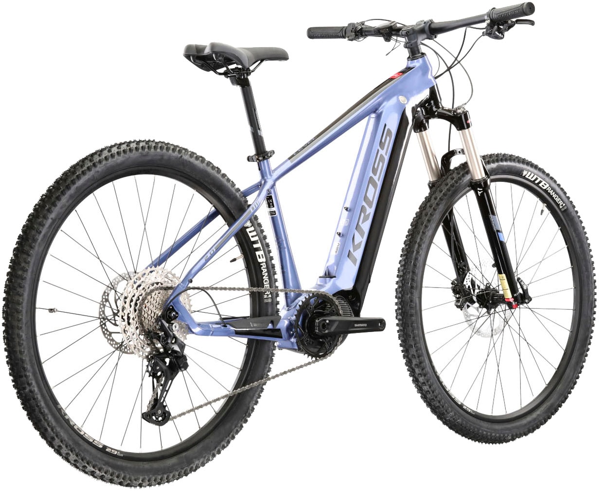 Kross E-Bike »E-MTB Level Boost 2.0 500 29 Zoll blau«, 11 Gang, Shimano, DEORE M5100, Mittelmotor 250 W, Pedelec, Elektrofahrrad für Damen und Herren