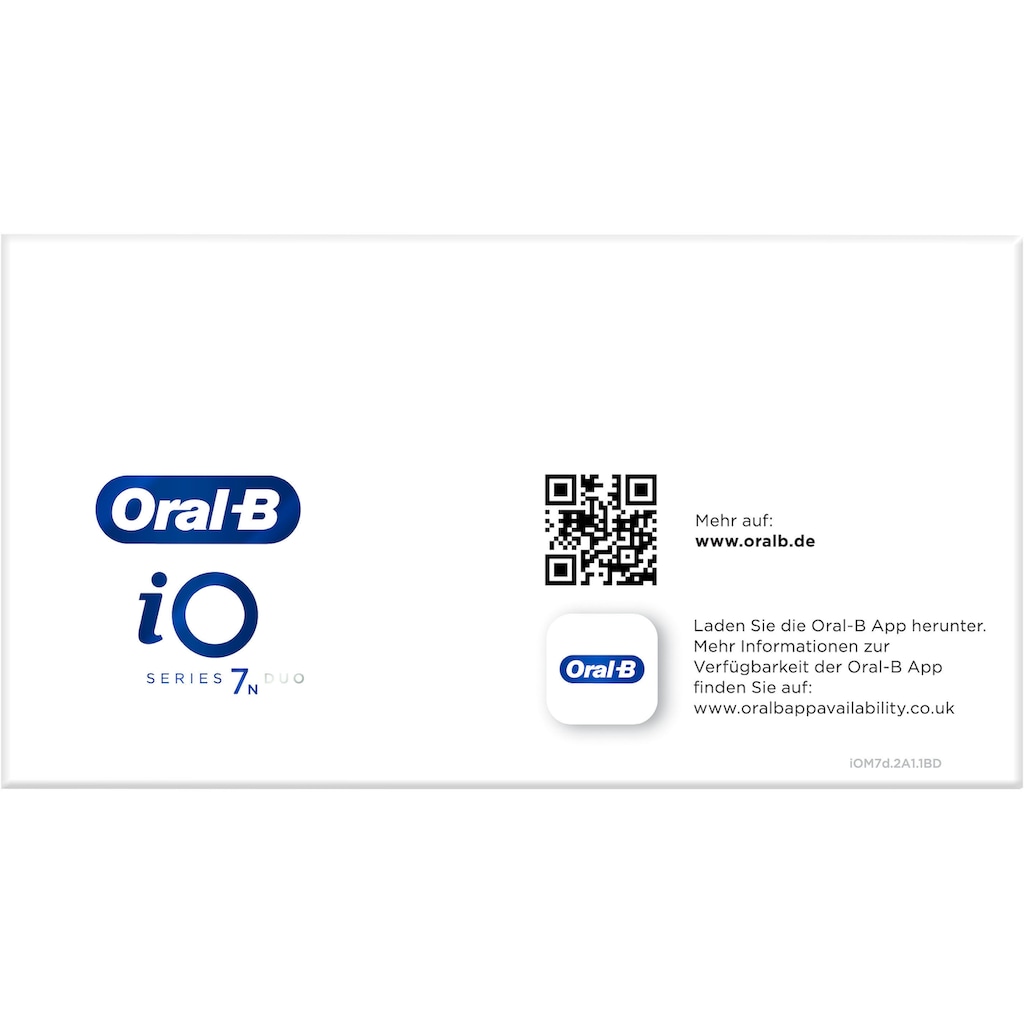 Oral-B Elektrische Zahnbürste »iO Series 7N mit 2. Handstück«, 2 St. Aufsteckbürsten