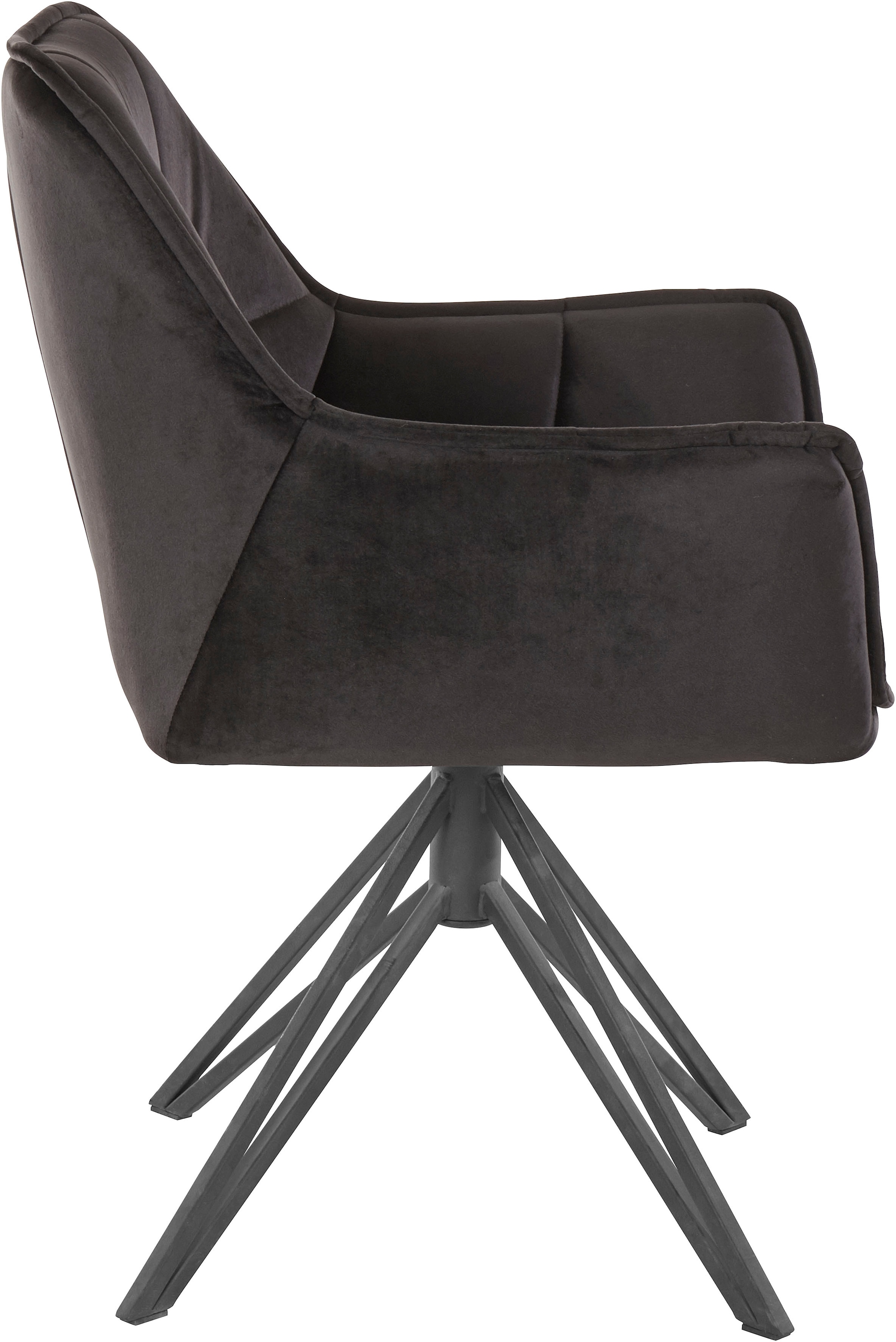 Gestell Sitz andas cm Veloursstoff, mit bequem aus 48 in schwarzes »Kilden«, Veloursstoff, St., Sitzhöhe 2 Esszimmerstuhl Metall, bestellen