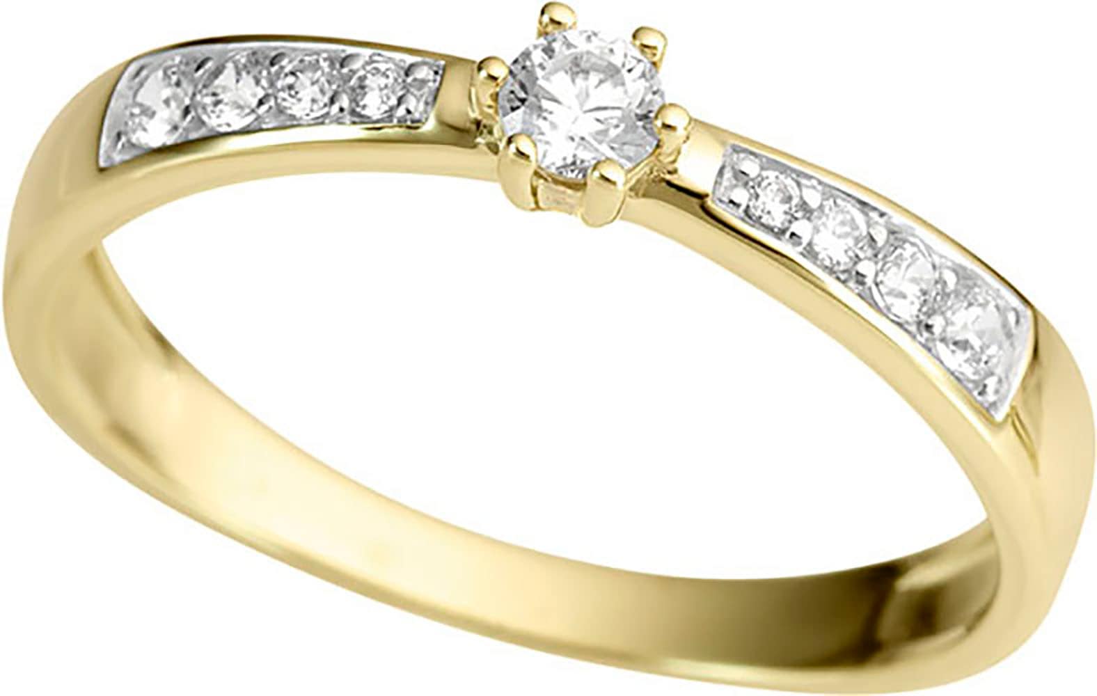 Fingerring »Schmuck Geschenk Gold 333 Damenring Goldring Bicolor«, mit Zirkonia (synth.)