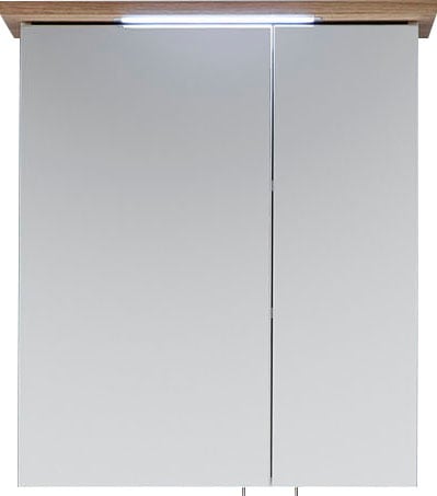 Saphir Spiegelschrank »Quickset 923 Badschrank, 2 Spiegeltüren, 2 Einlegeböden, 60 cm breit«, inkl. LED-Beleuchtung, Türdämpfer, Schalter-/Steckdosenkombination
