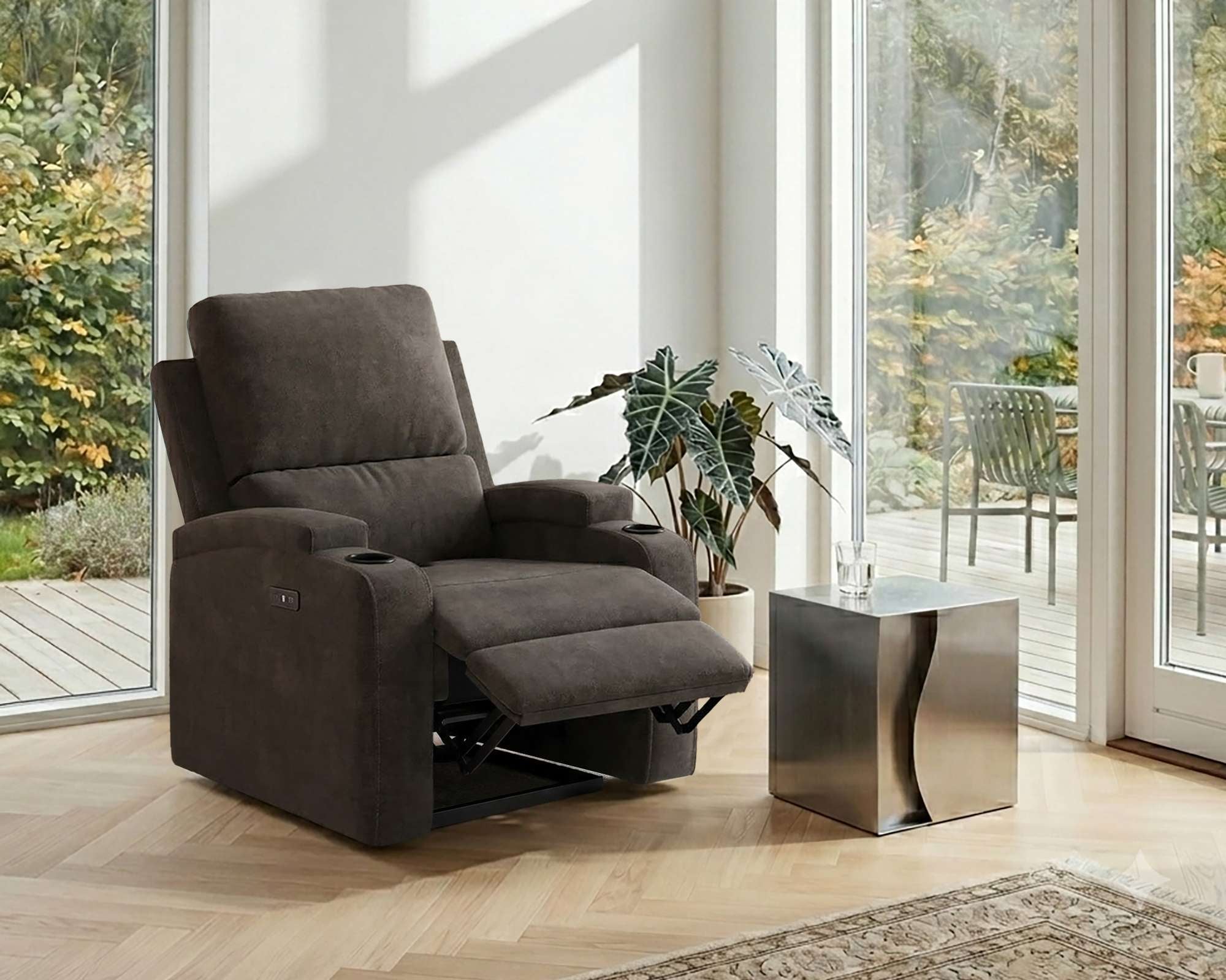 OTTO home Relaxsessel »NAPORI Microfaser, Kinosessel, Multimedia-Sessel« TV-Sessel mit manueller u elektrischer Relaxfunktion u. Getränkehalter