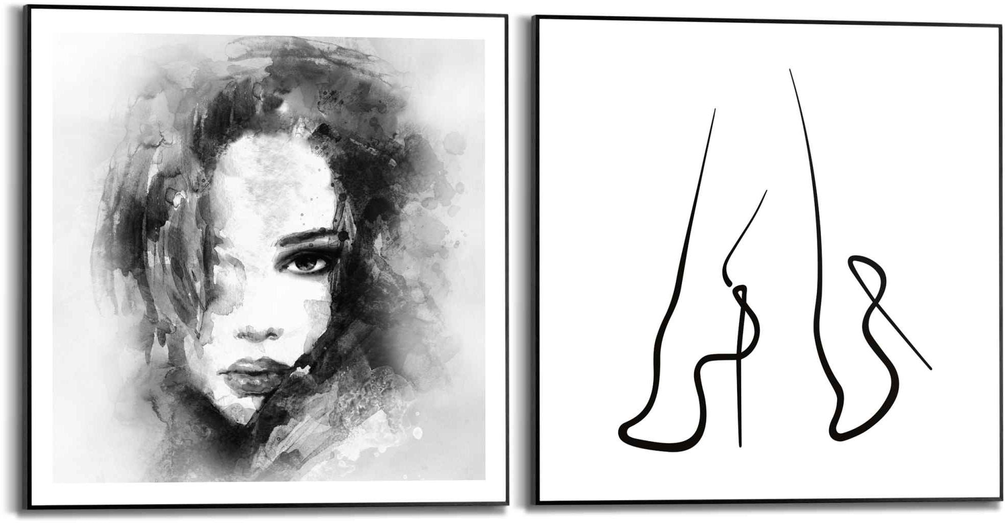 Reinders! Wandbild »Illustration Frau - Porträt - Abstrakt«, (2 St.) auf  Raten bestellen | Kunstdrucke
