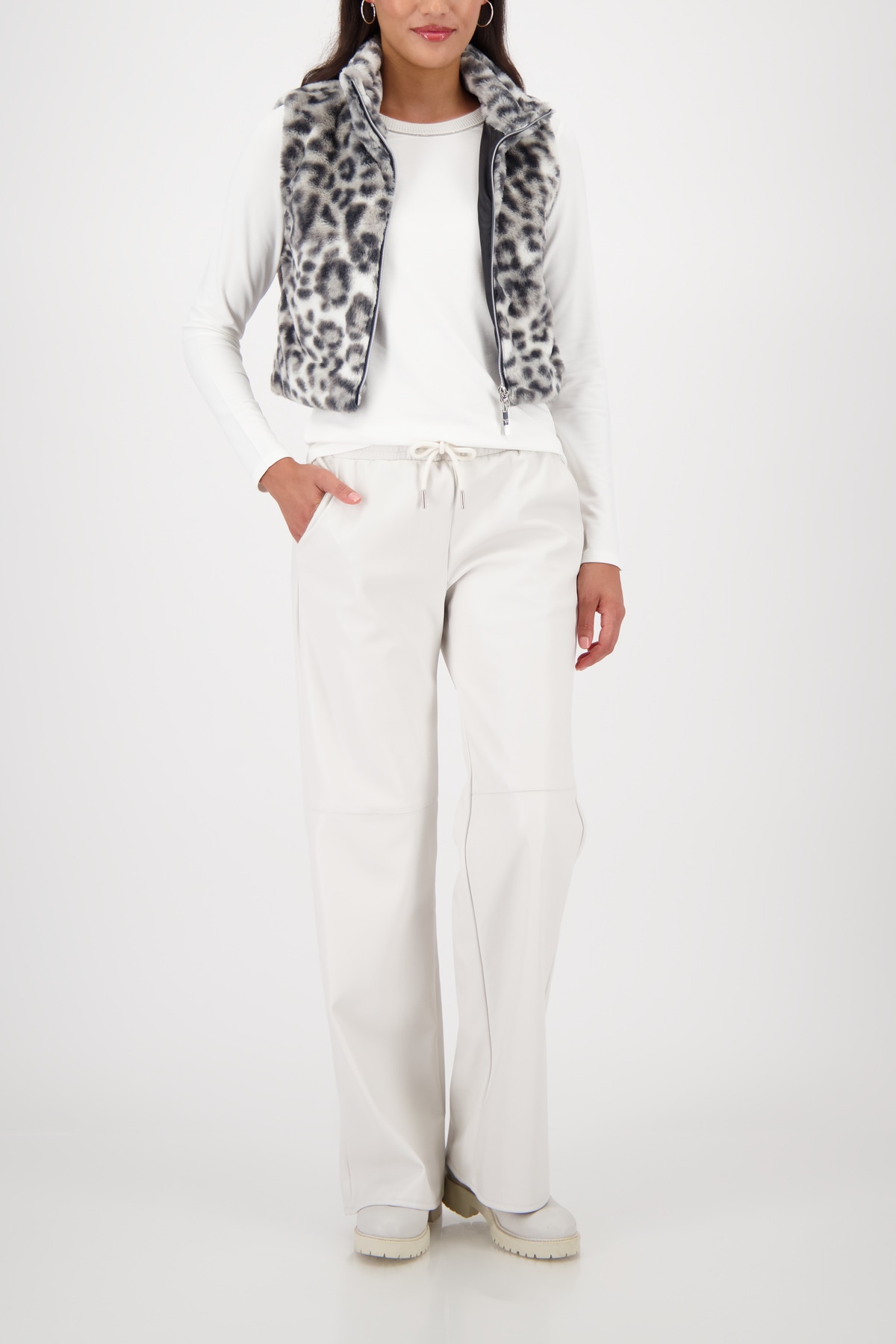 Monari Fellimitatweste »Weste fake fur Leo« Regular fit mit Stehkragen