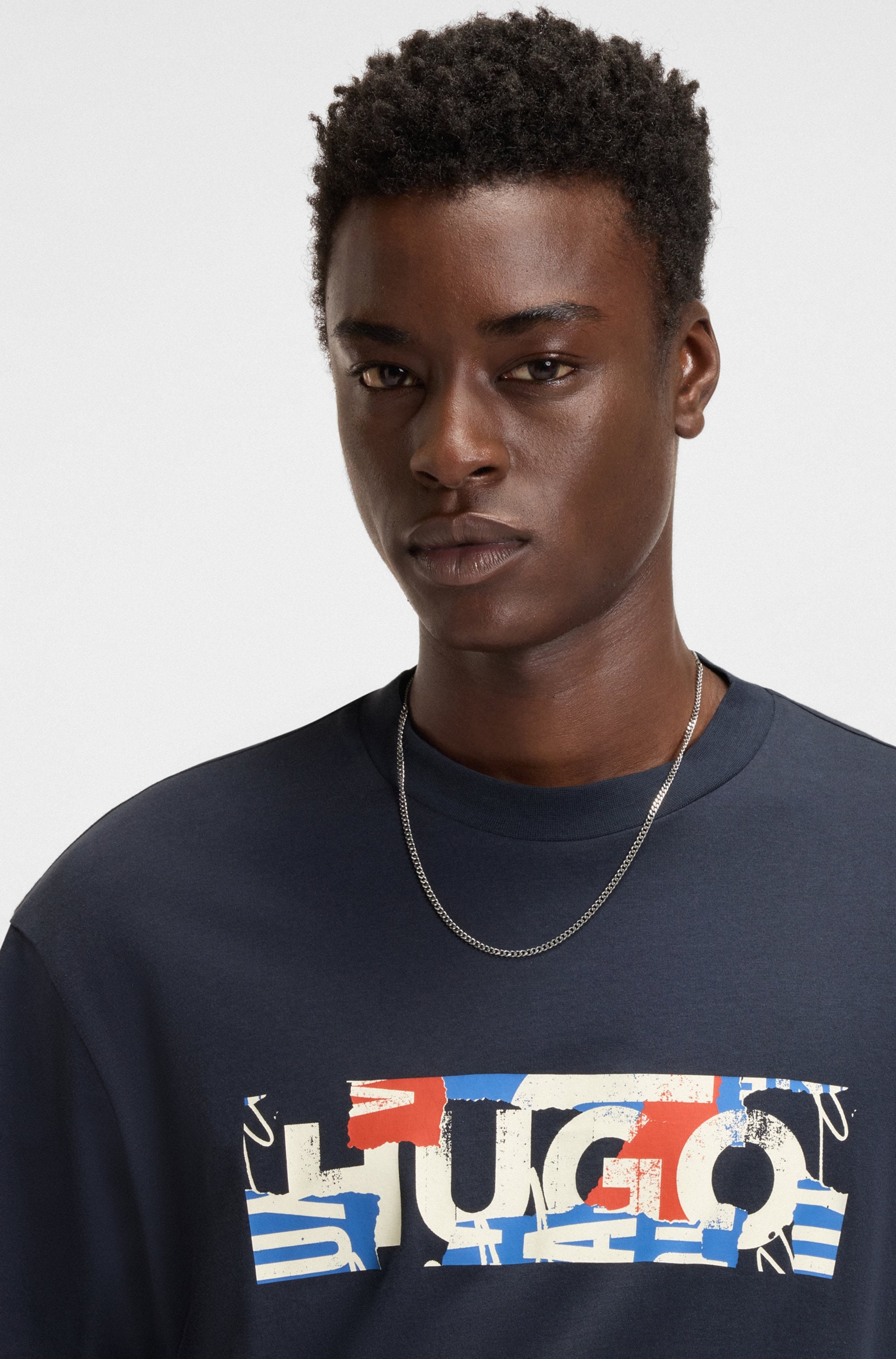 HUGO Blue T-Shirt »Nugix«, mit grafischem Logo-Druck