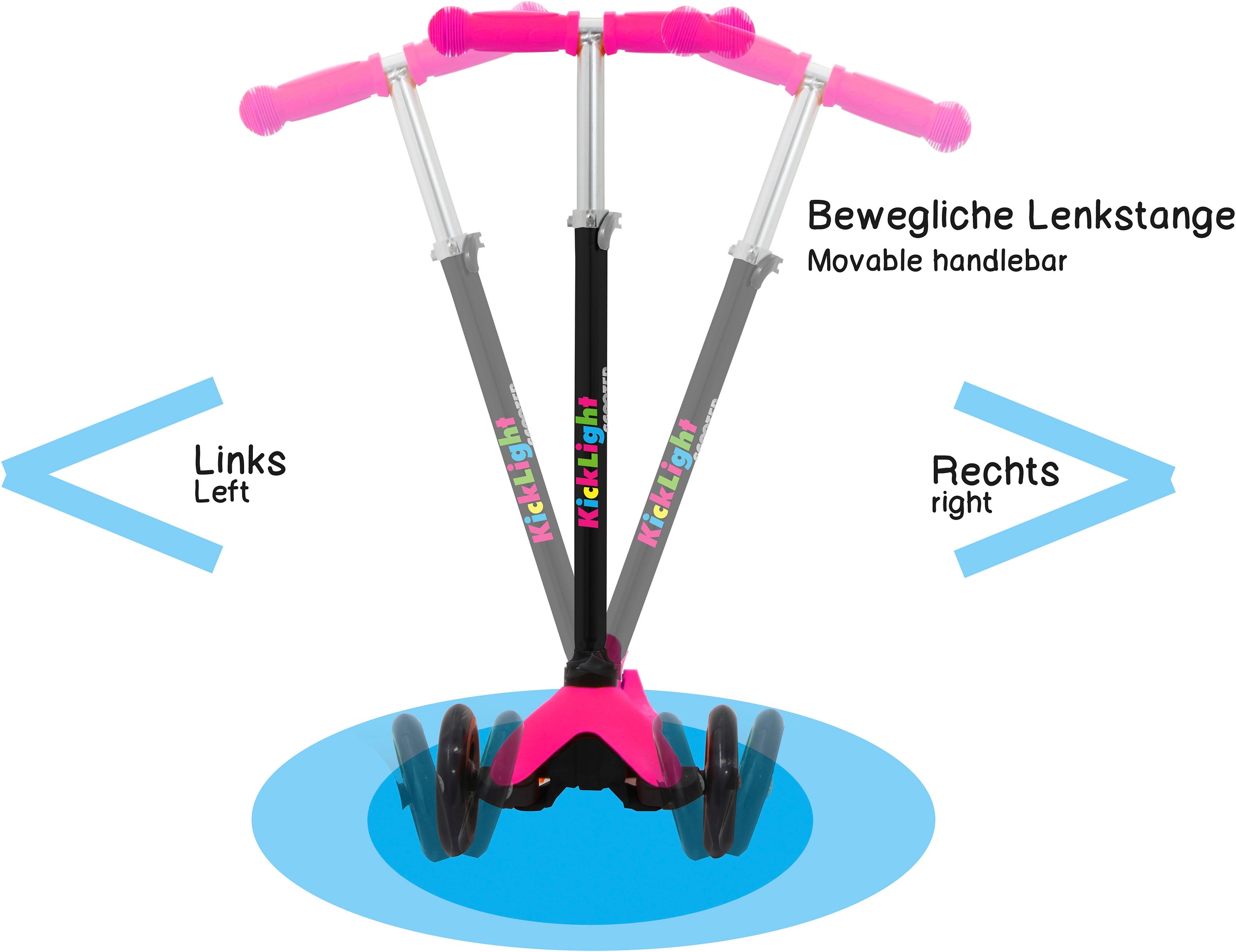 Jamara Dreiradscooter »KickLight«, mit LED-Rädern