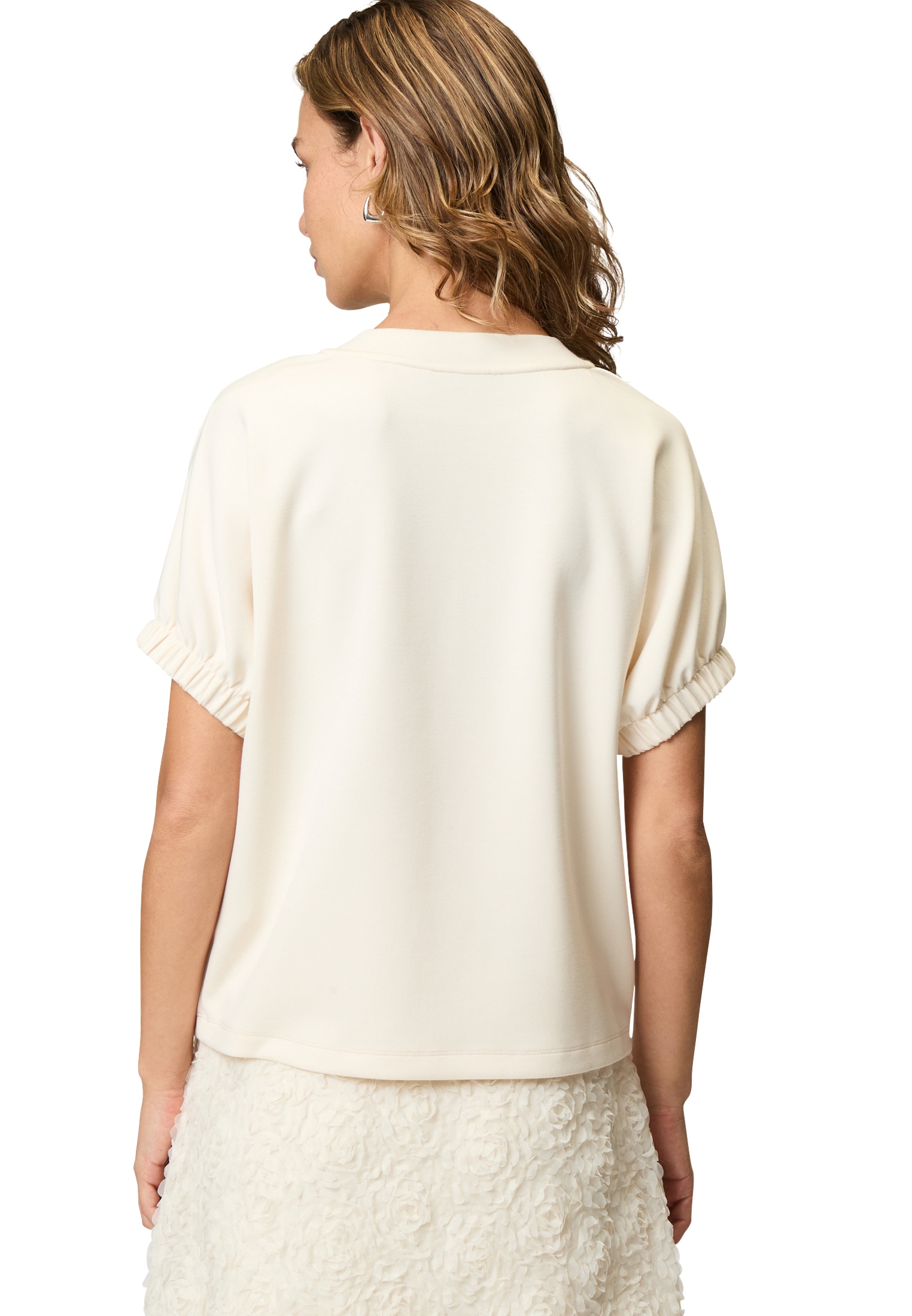 Zero Sweatshirt »Sweat-T-Shirt mit gerafften Ärmeln«