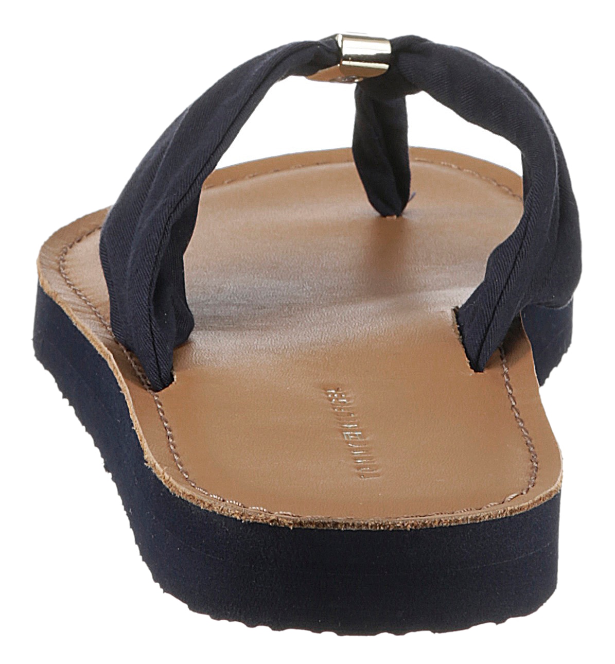 Tommy Hilfiger Zehentrenner »TH ELEVATED BEACH SANDAL«, Sommerschuh, Bequemschuh, Flats, Schlappen mit TH-Schmuckelement