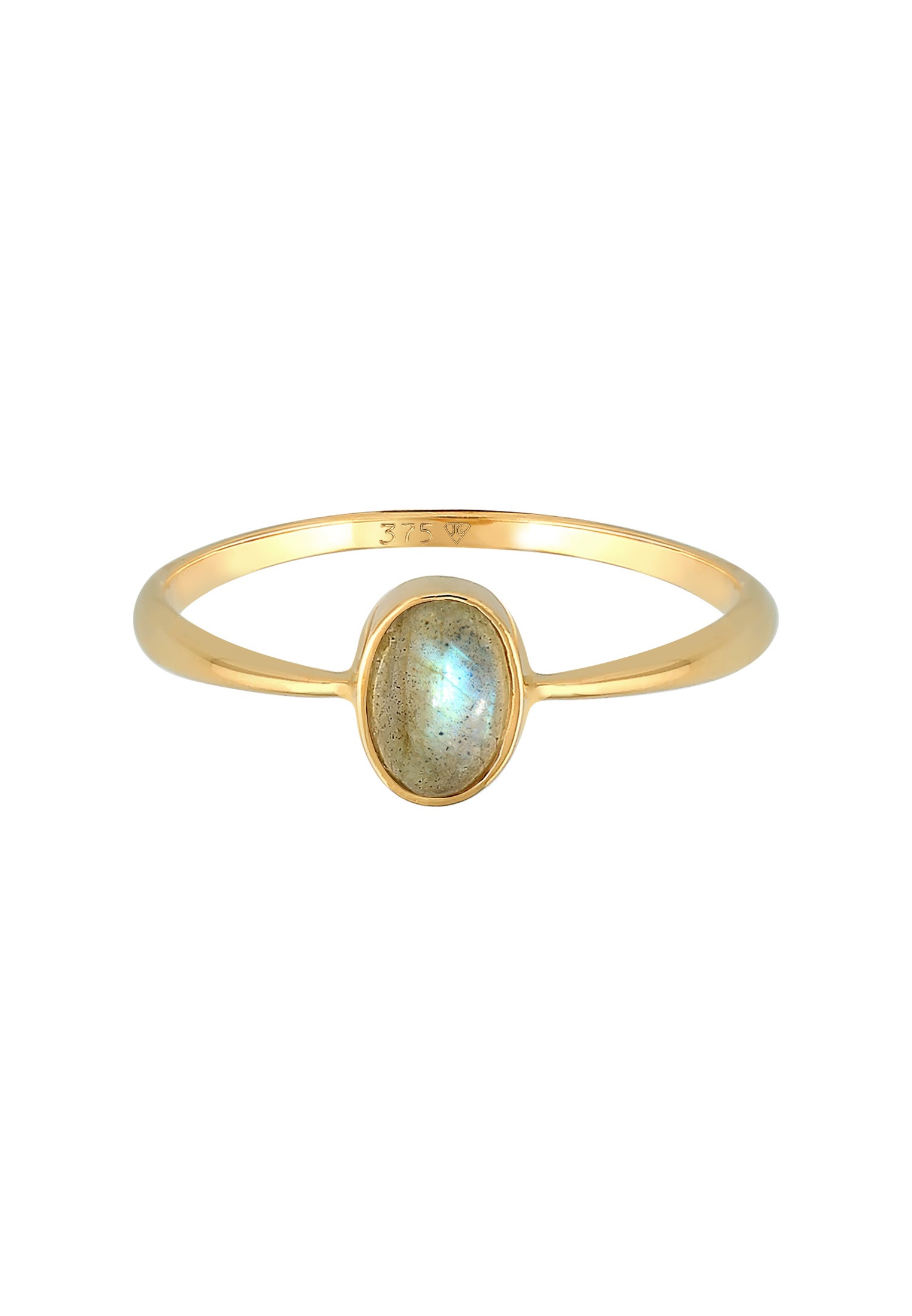 Elli Premium Silberring »Ring Labradorit Solitär Verlobung 375er Gelbgold«