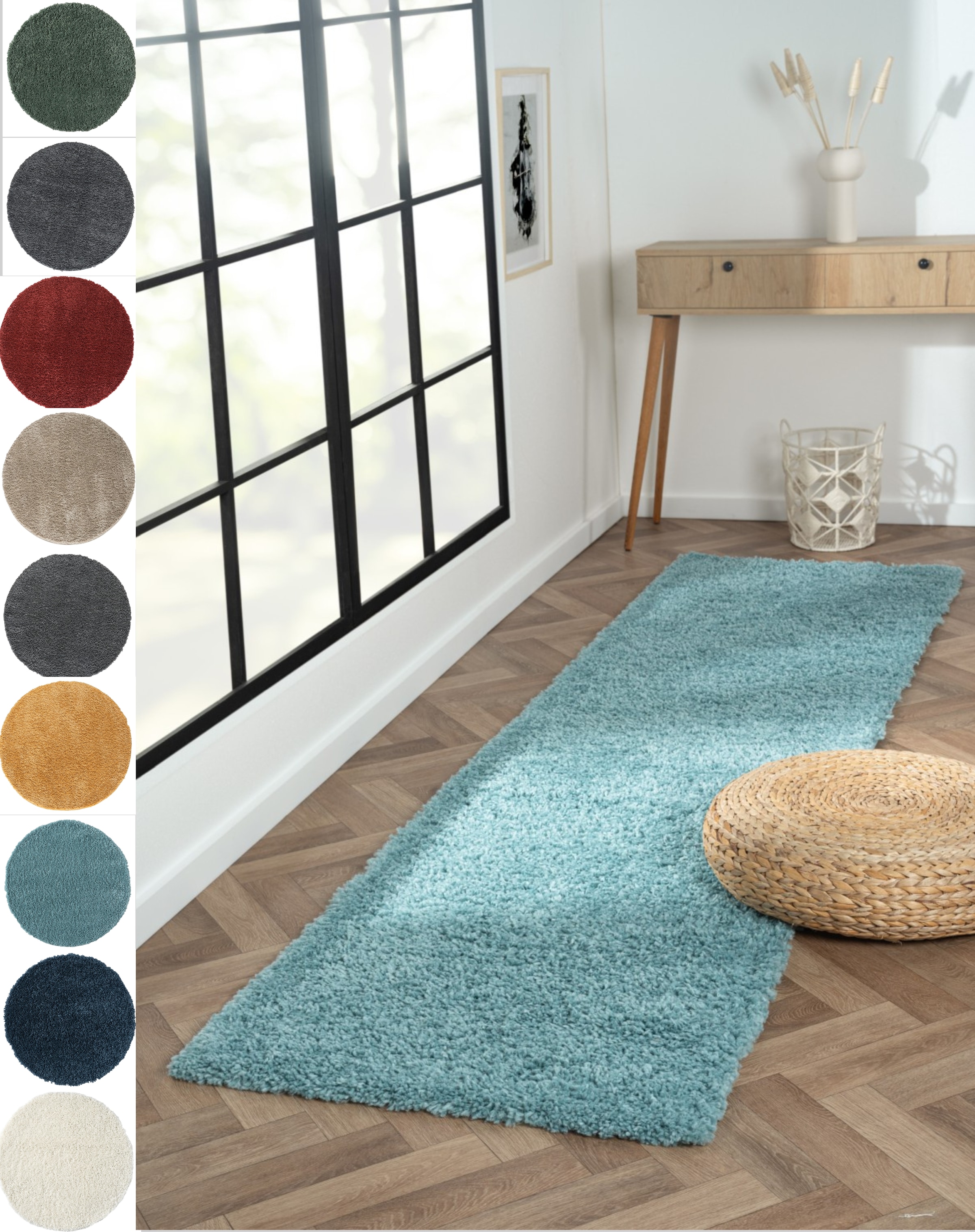 Myflair Möbel & Accessoires Hochflor-Läufer »My Shaggy« rechteckig 37 mm Höhe Shaggy, Uni Farben, leicht glänzend, Microfaser, extra flauschig