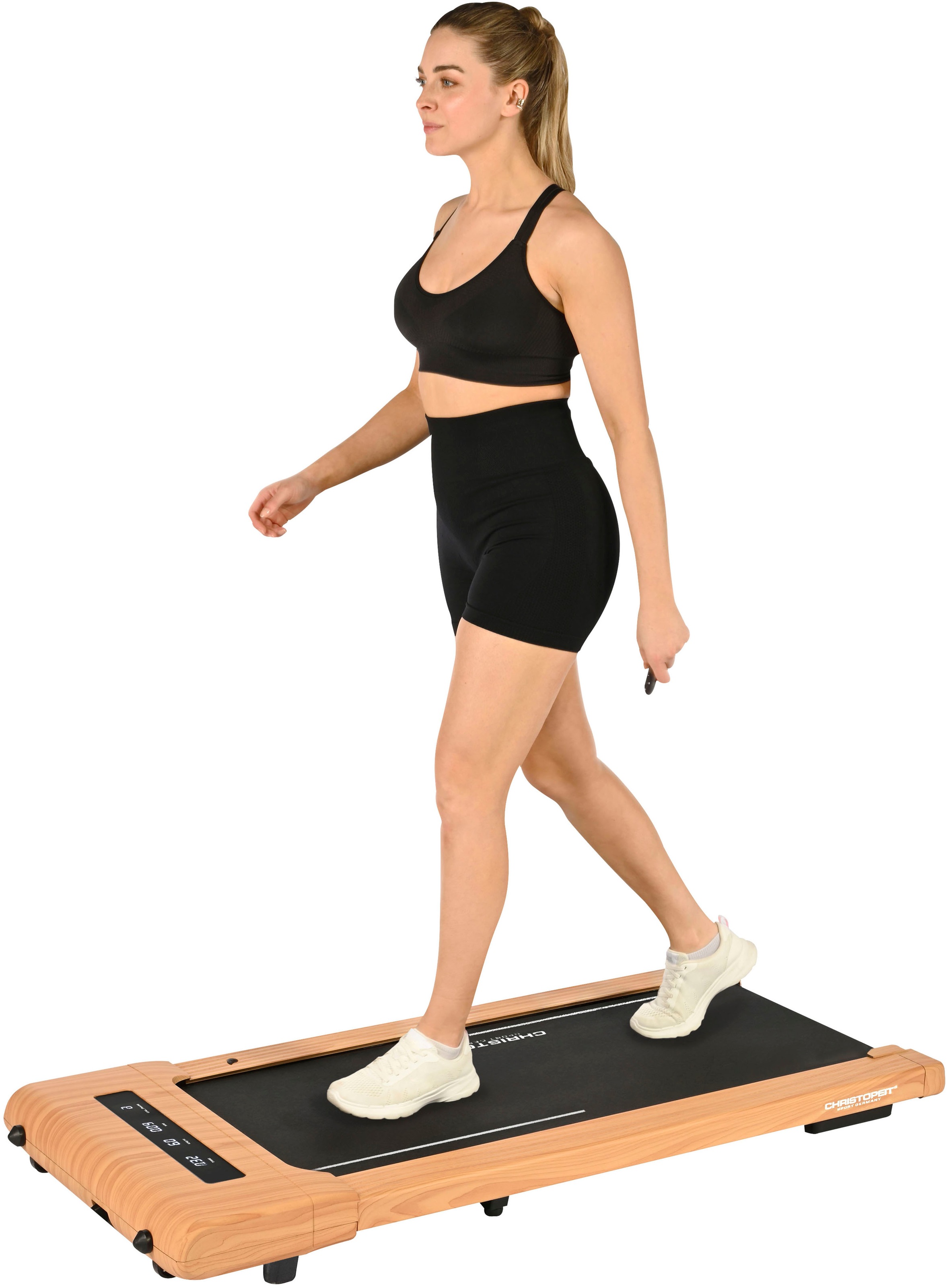 Christopeit Sport® Laufband »Walking Pad 4.2 Holzoptik«, (1 tlg., Aufstellfüße "Stand Up Support" für vertikale Wand-Lagerung), bis max. 6 km/h