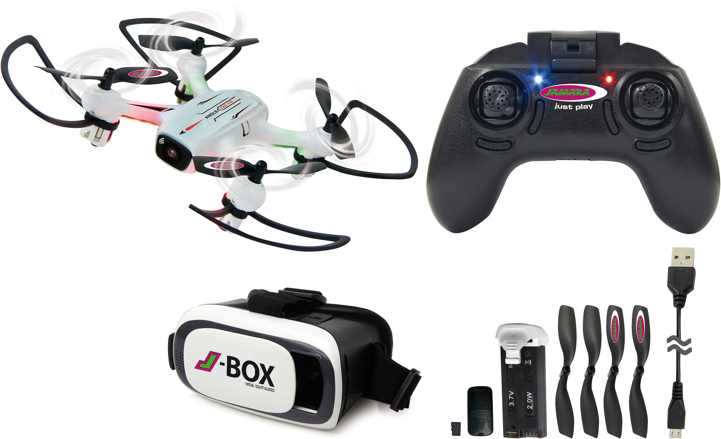 Jamara RC-Quadrocopter »Angle 120 VR Wide Angle Drone Altitude HD FPV Wifi«, mit LED-Licht